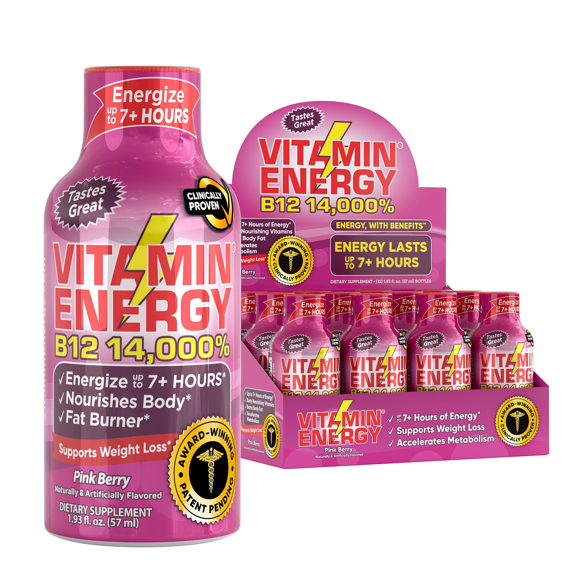 B12 14,000% - Pink Berry - 12 Bottles  | GNC