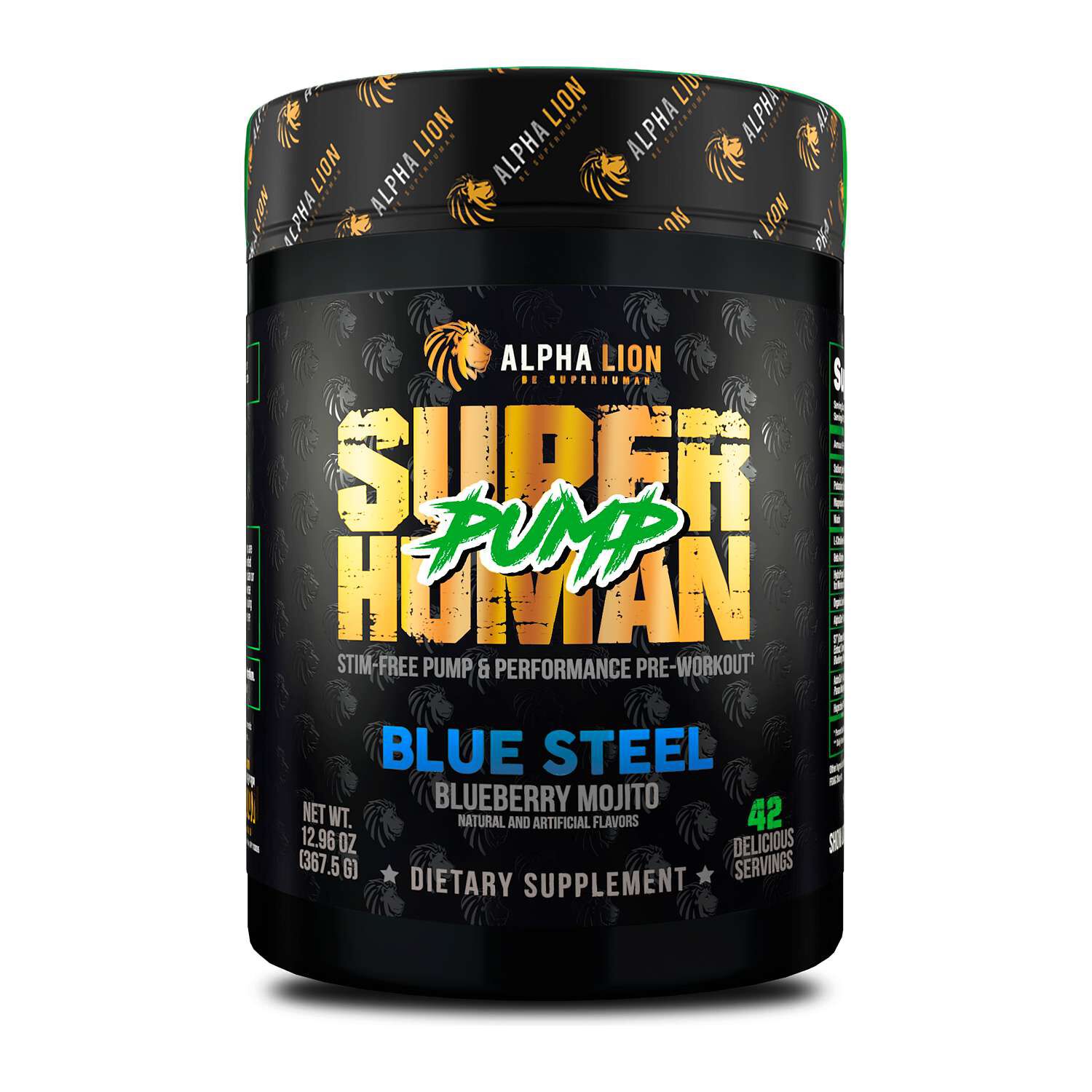 Superhuman Pump Stim-Free Pump Pre-Workout - Blueberry Mojito (24 Servings) Blueberry Mojito | GNC