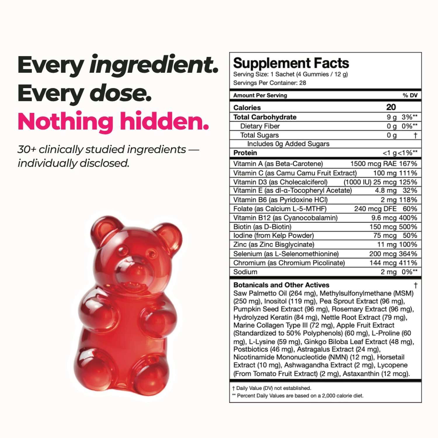 Hair Health Gummies - Tropical Fruit Flavor - 112 Gummies (28 Servings)  | GNC