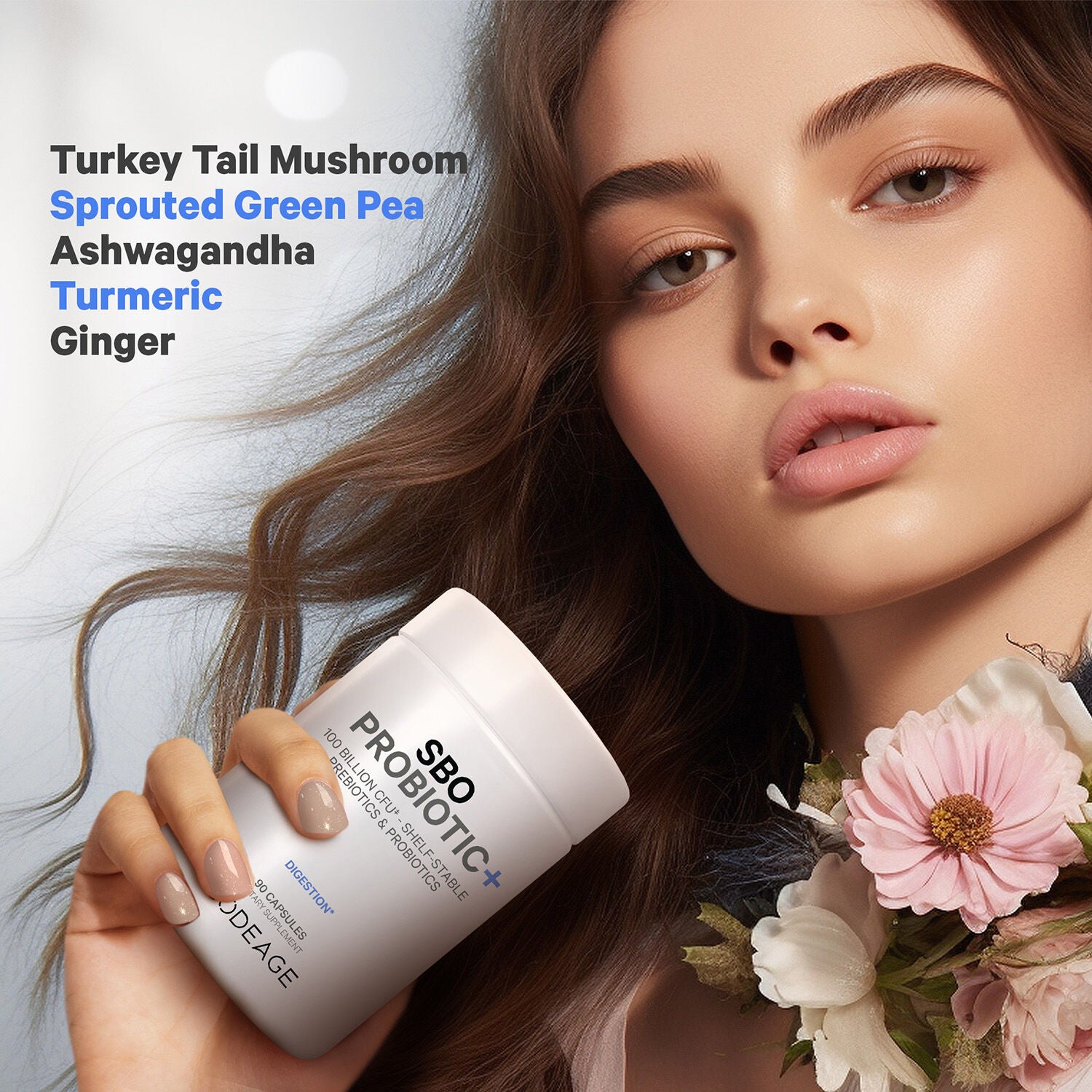 SBO Probiotic+ 100 Billion CFU &amp; Prebiotics Vegan Digestion - 90 Capsules (45 Servings)  | GNC