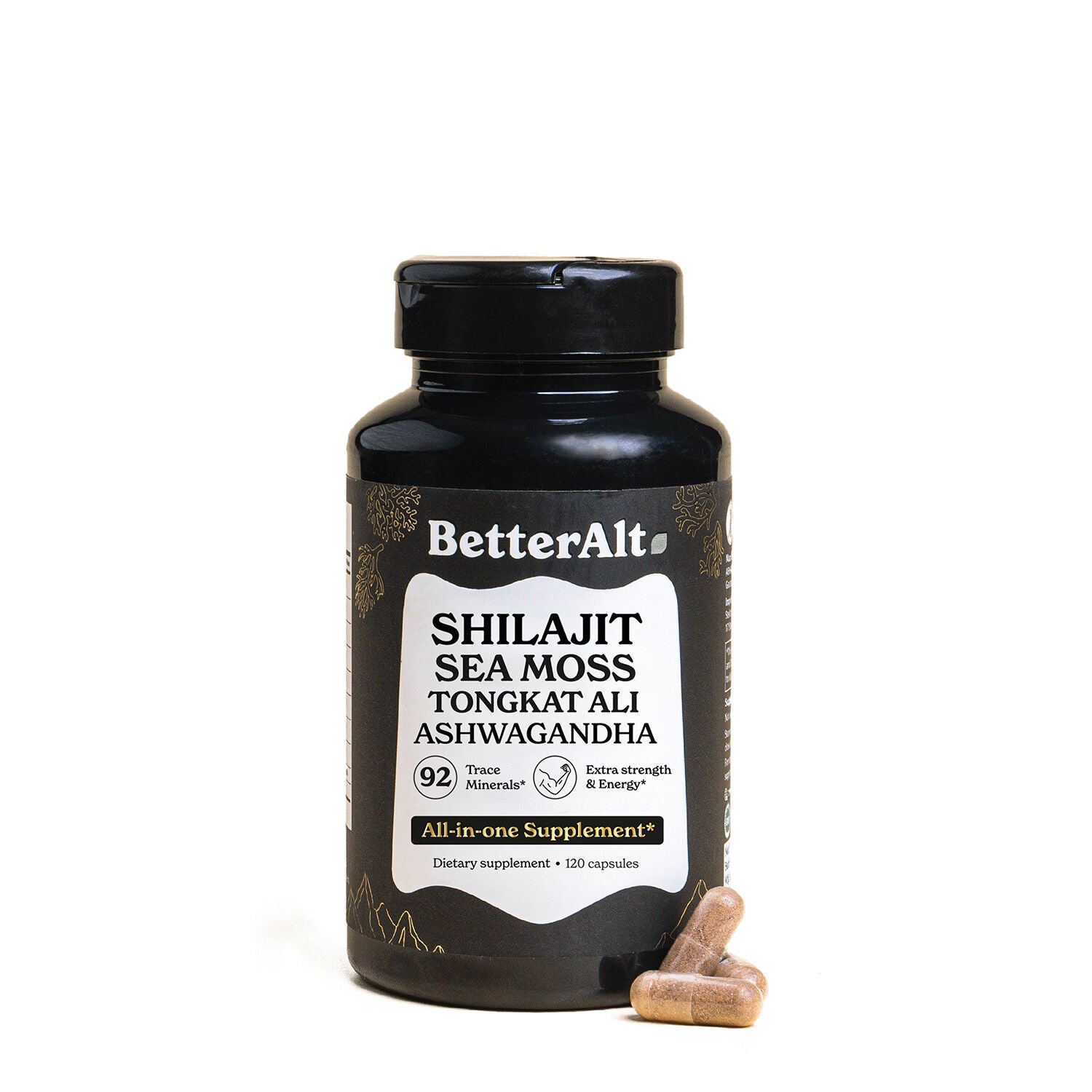 Shilajit Sea Moss - 120 Capsules &#40;60 Servings&#41;  | GNC