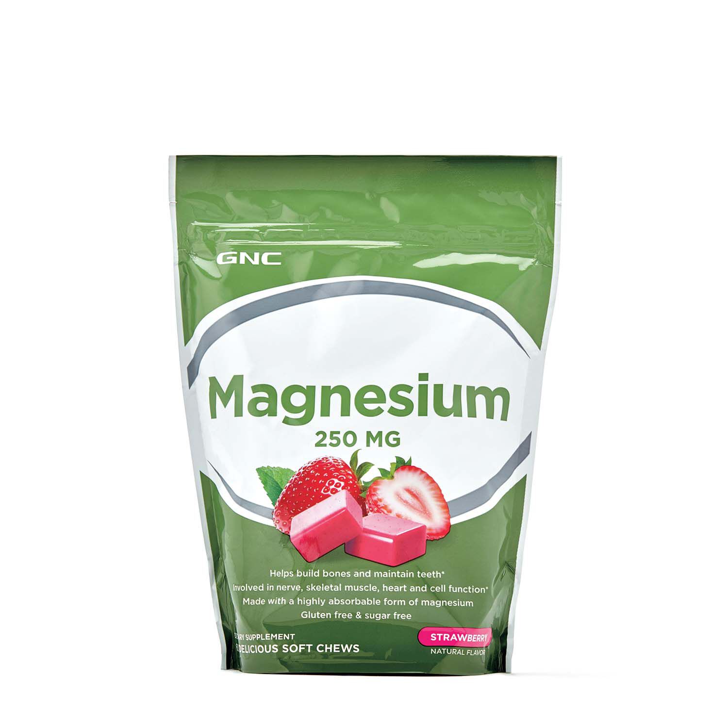 Magnesium Soft Chews 250mg Strawberry GNC
