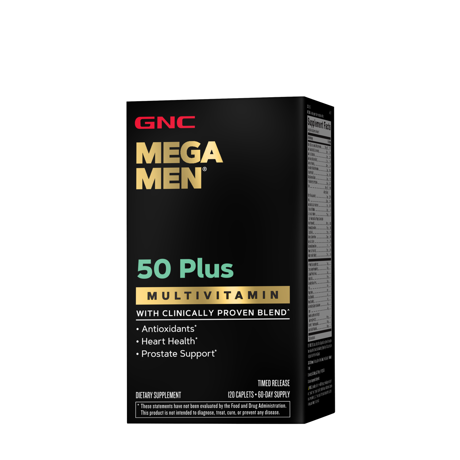 GNC Mega Men 50 Plus Multivitamin Healthy - 120 Caplets (60 Servings)