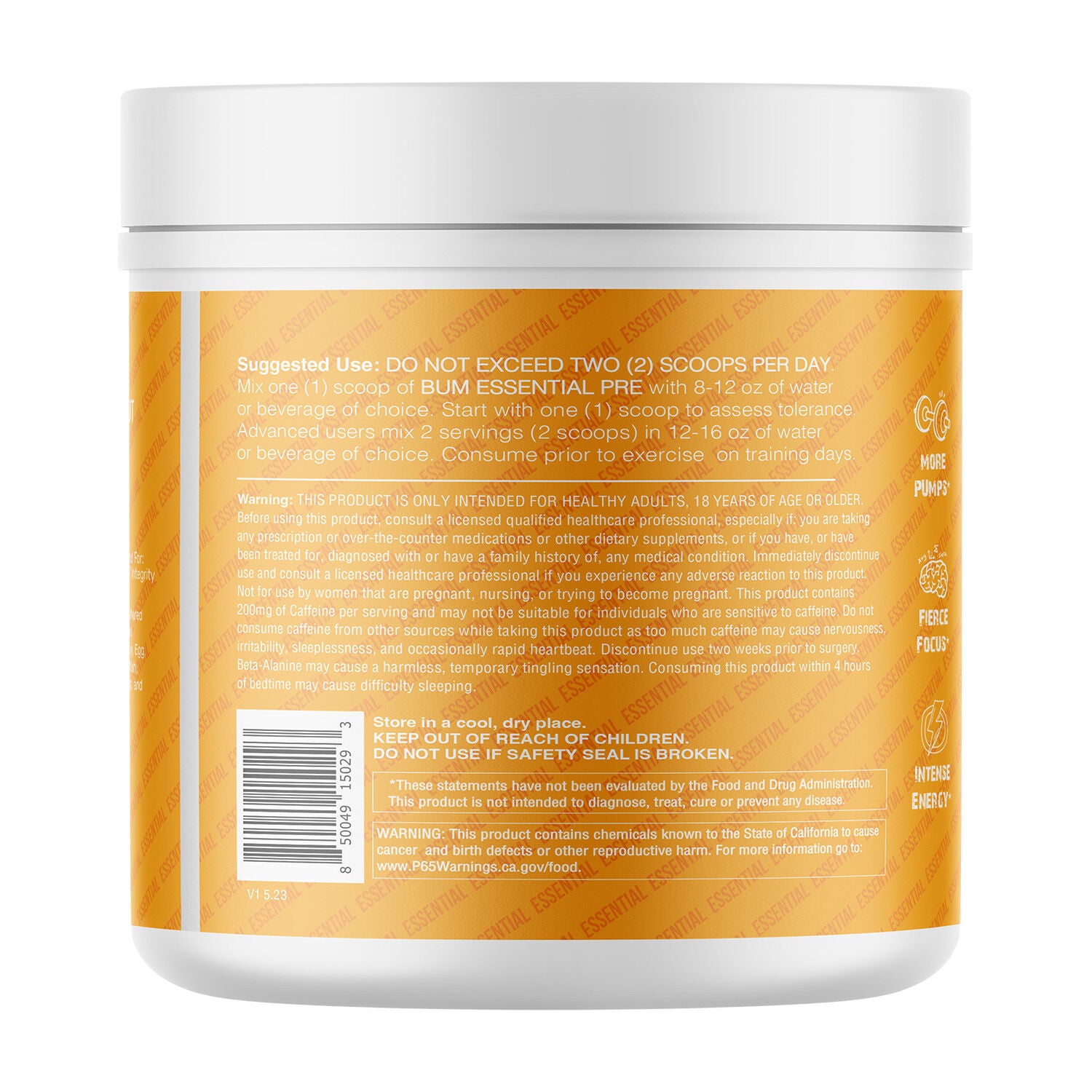 Essential Pre-Workout - Peach Mango (30 Servings)