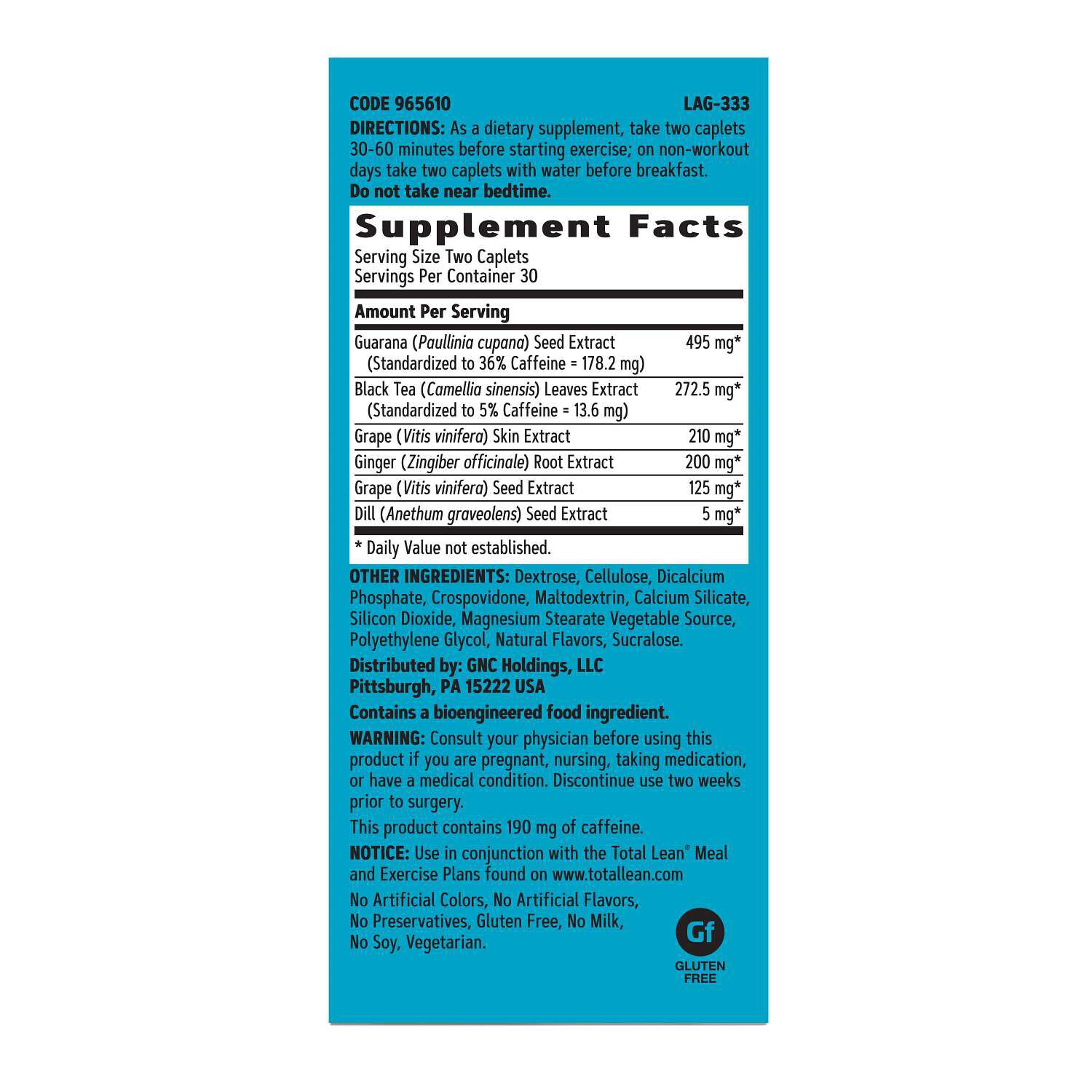 Burn 60&trade; - 60 Tablets (30 Servings)  | GNC