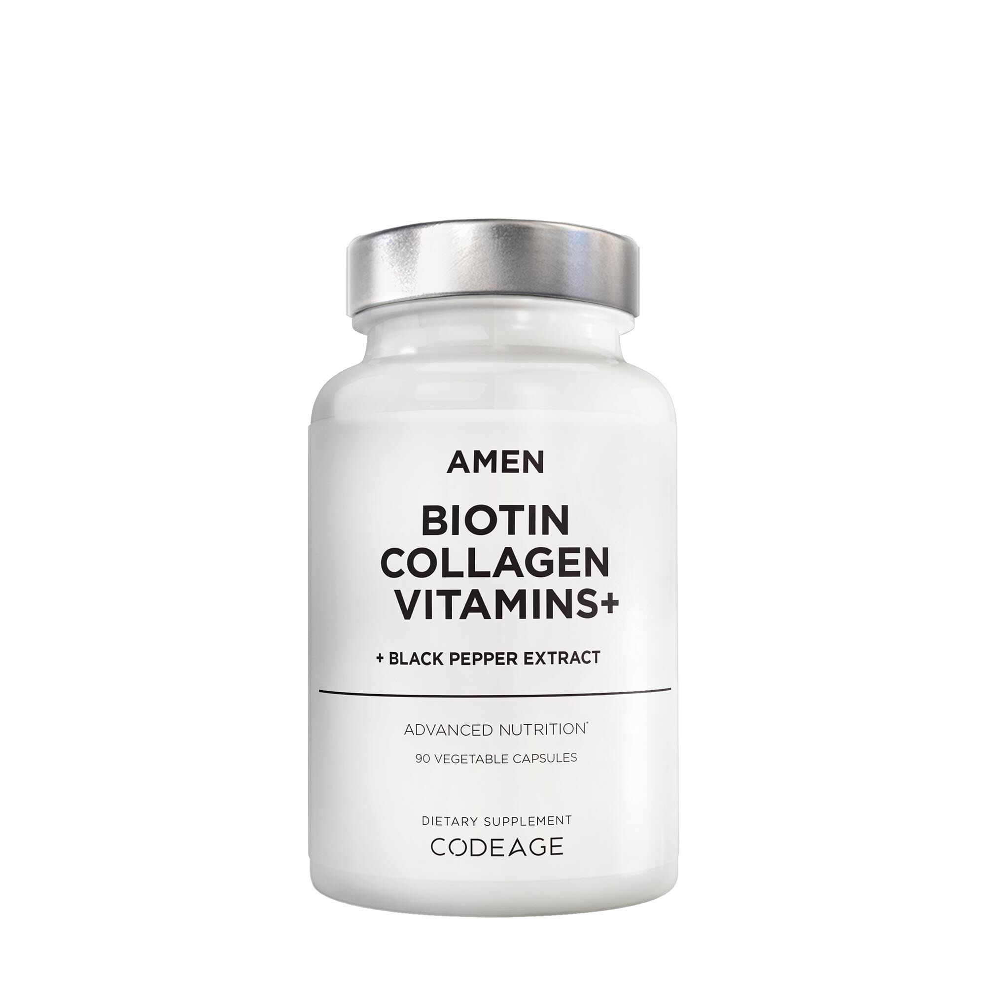 Codeage Amen - Biotin Collagen Vitamins+ 90 Capsules (90 Servings)