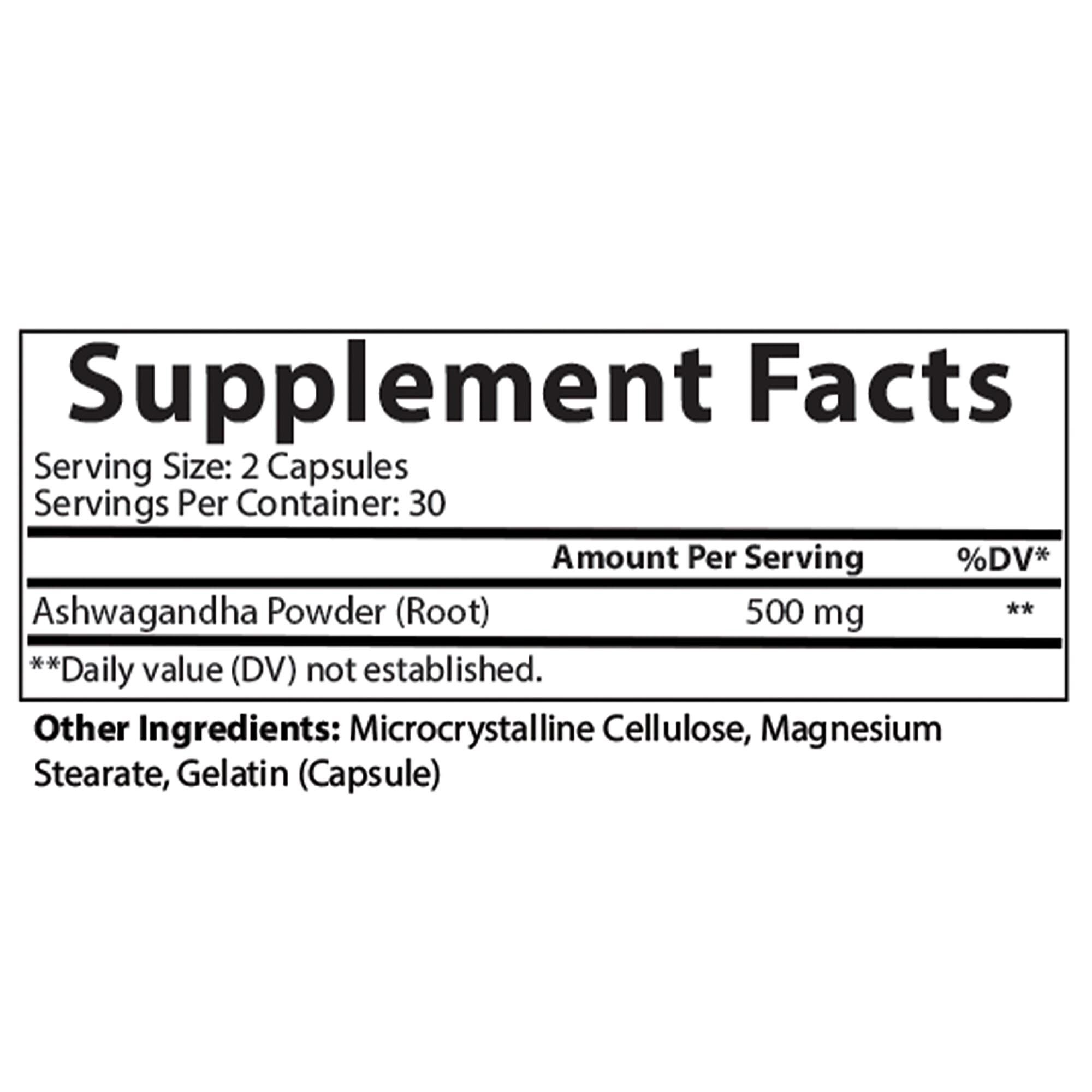Just Pure Ashwagandha - 60 Capsules (30 Servings)  | GNC