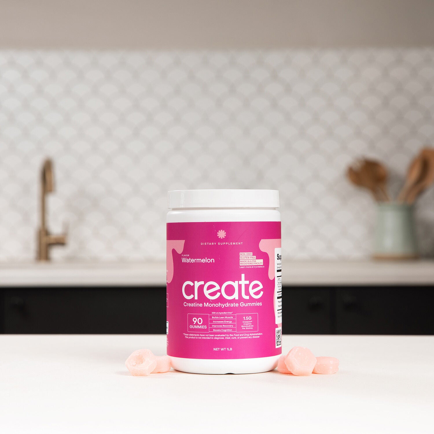 Creatine Monohydrate Gummies - Watermelon - 90 Gummies (30 Servings)