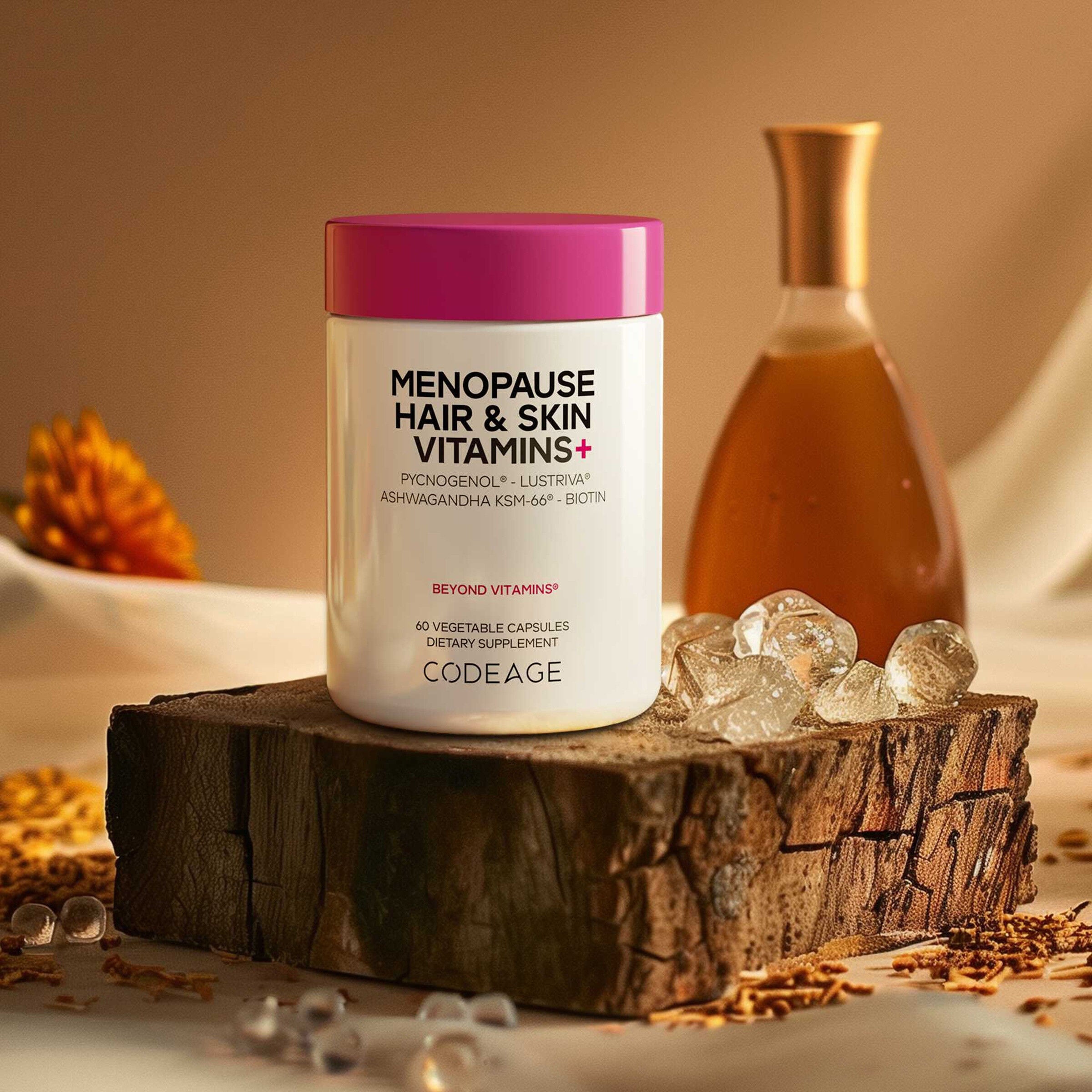 Menopause Hair &amp; Skin Vitamins+ - 60 Vegetable Capsules (30 Servings)  | GNC