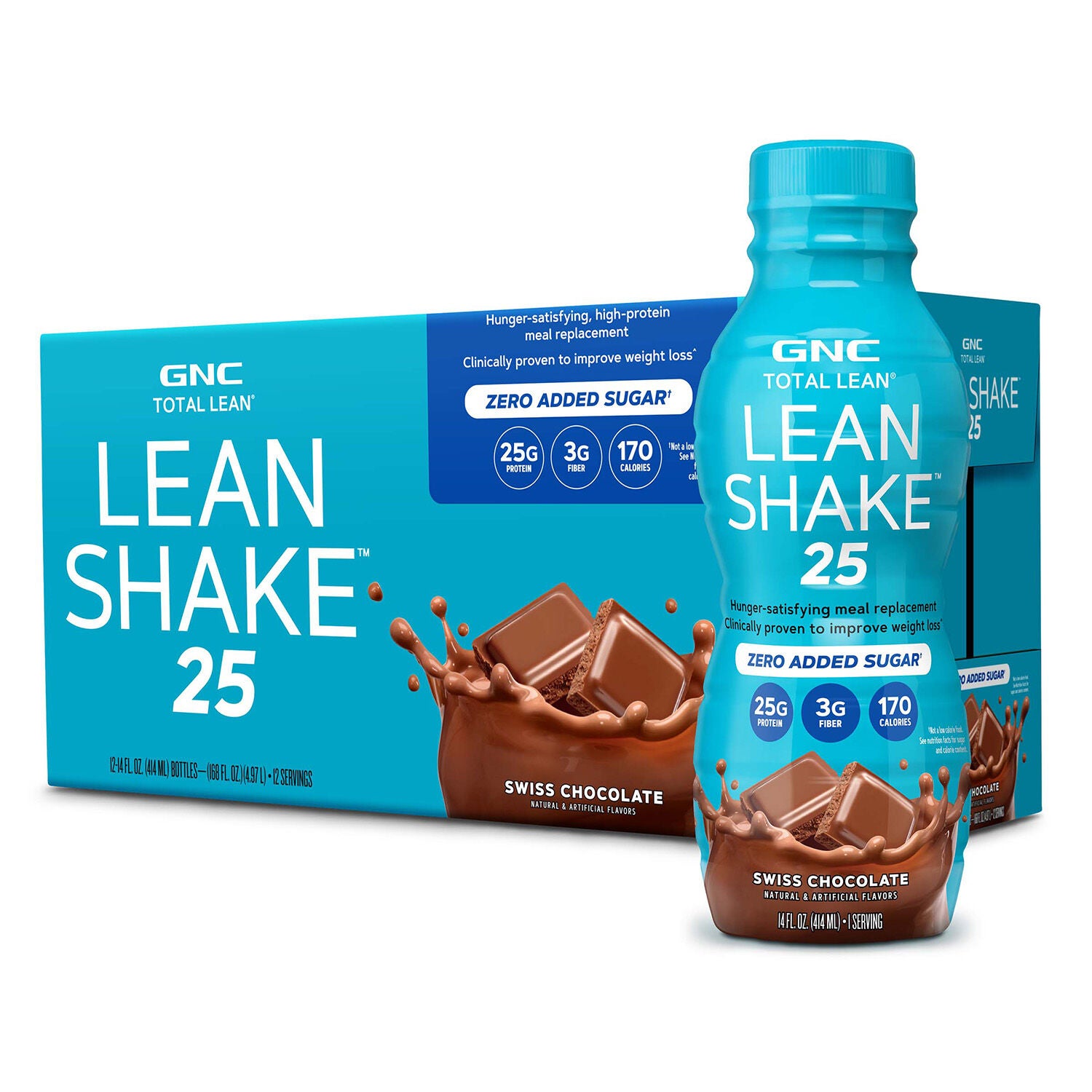 Lean Shake&trade; 25 - Swiss Chocolate - 14oz. (12 Bottles) Swiss Chocolate | GNC
