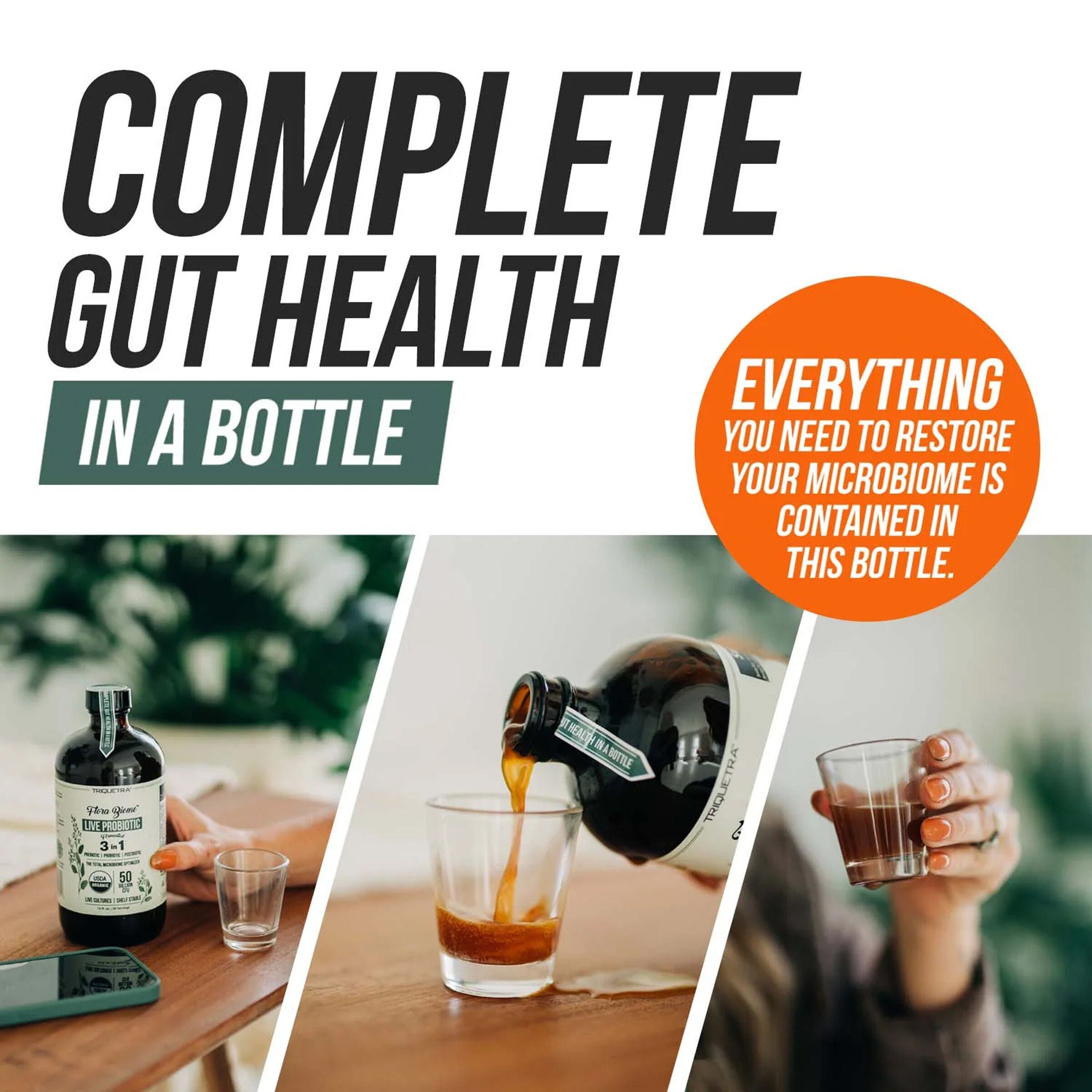 Flora Biome 3-in-1 Live Probiotic - 16 fl oz (32 Servings)  | GNC