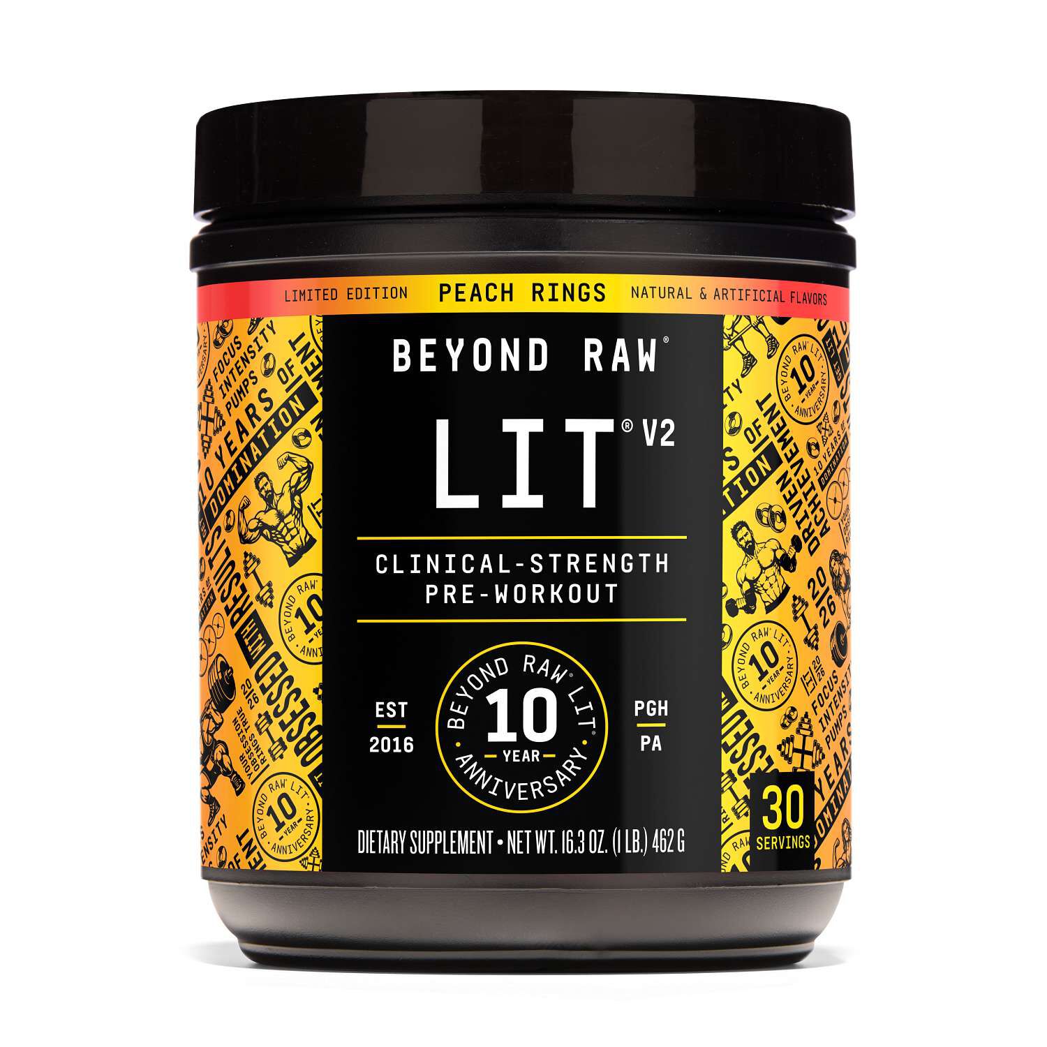 LIT V2 Pre-Workout - Peach Rings (30 Servings)