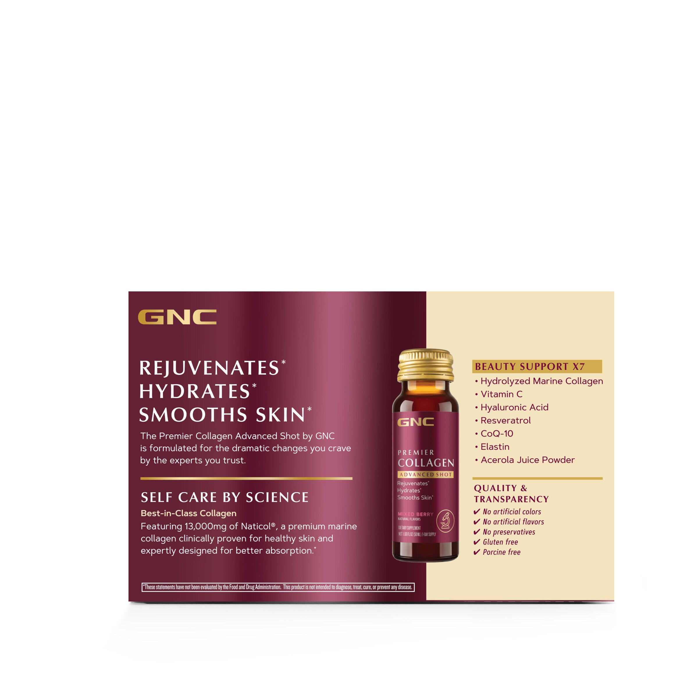 Premier Collagen Advanced Shot - Mixed Berry - 1.69 fl oz (10 Bottles)  | GNC