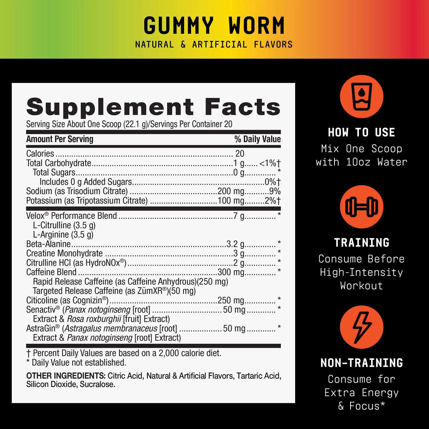 LIT AF&reg; V2 Pre-Workout - Gummy Worm (20 Servings)