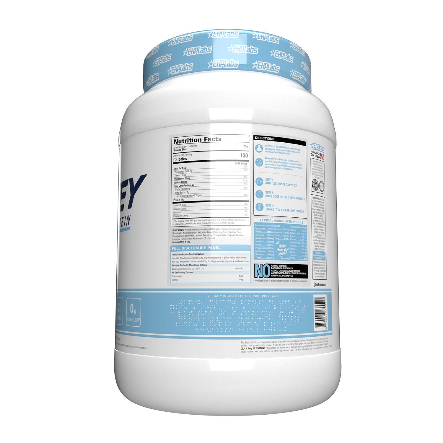OxyWhey Daily Lean Whey Protein Vanilla Ice Cream Tub Back