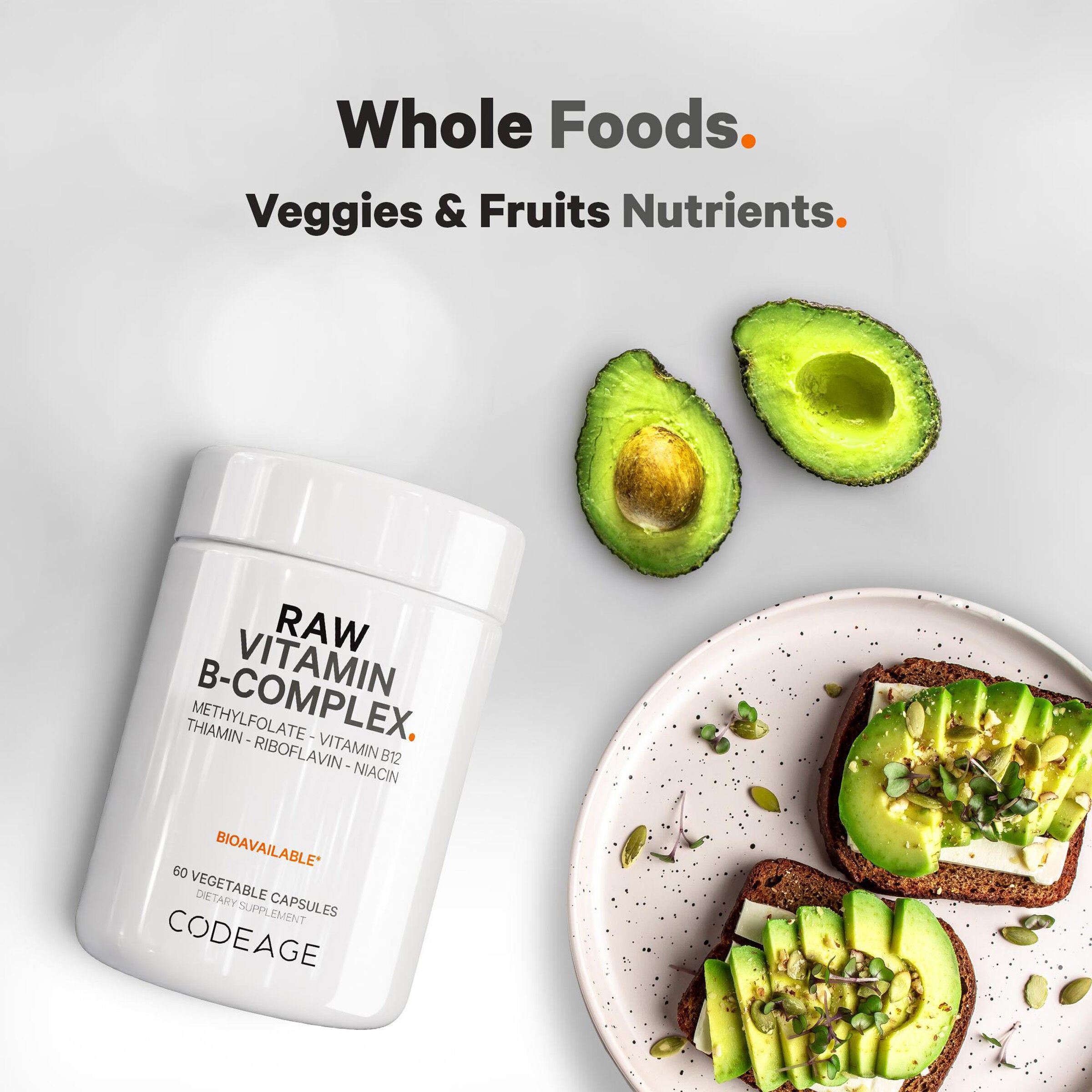 Raw Vitamin B-Complex - 60 Vegetable Capsules (60 Servings)  | GNC