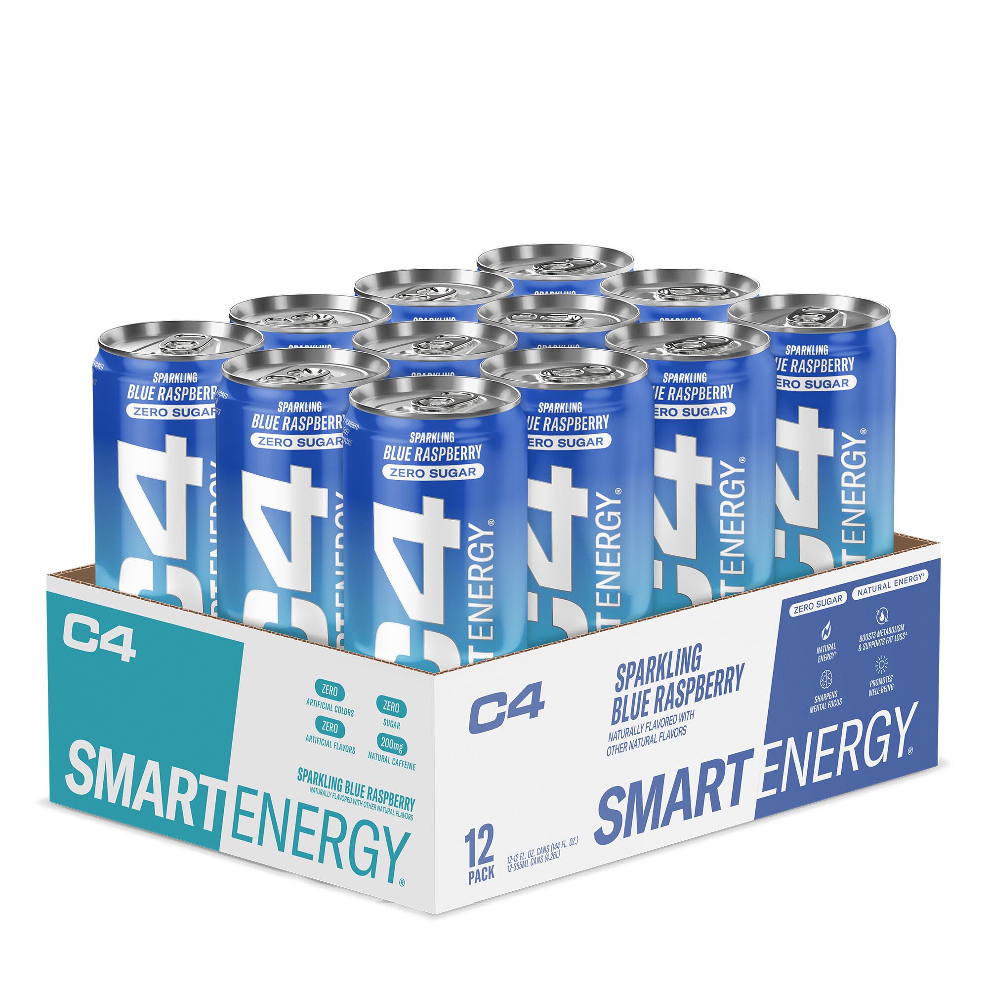 C4® Smart Energy Blue Raspberry 12 Cans Blue Raspberry GNC