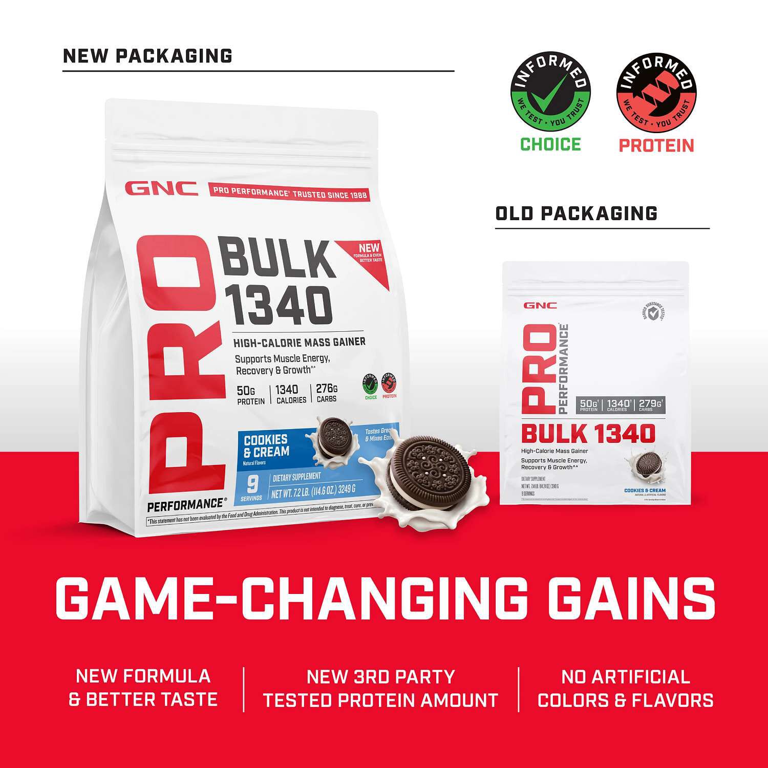 Bulk 1340 - Cookies & Cream (9 Servings) Cookies and Cream | GNC
