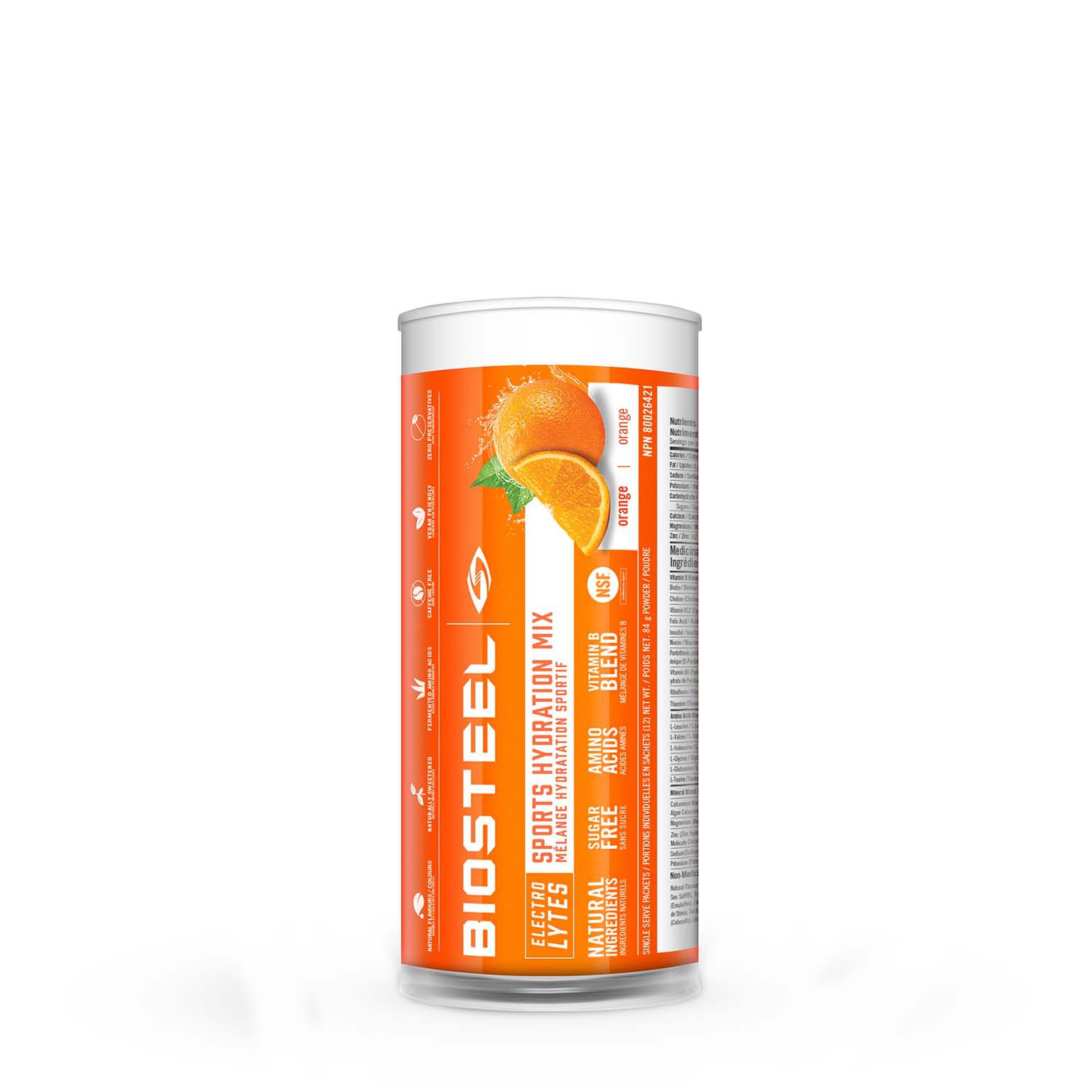 Biosteel Sports Hydration Mix Packets Orange Gnc