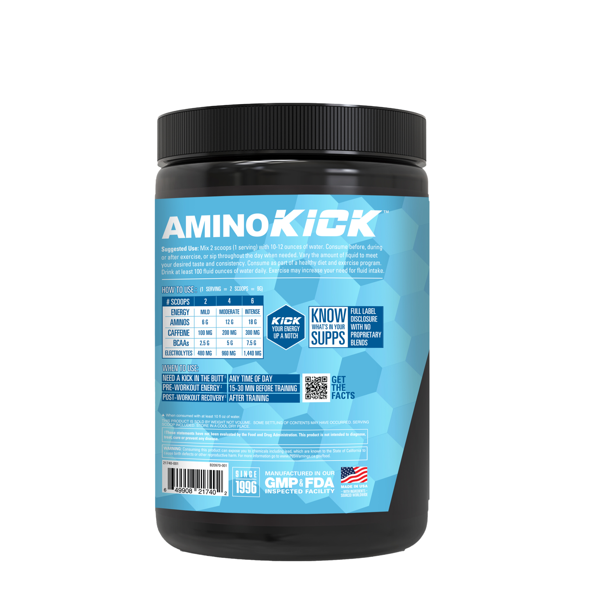 Amino Kick - Blue Raspberry (30 Servings)  | GNC