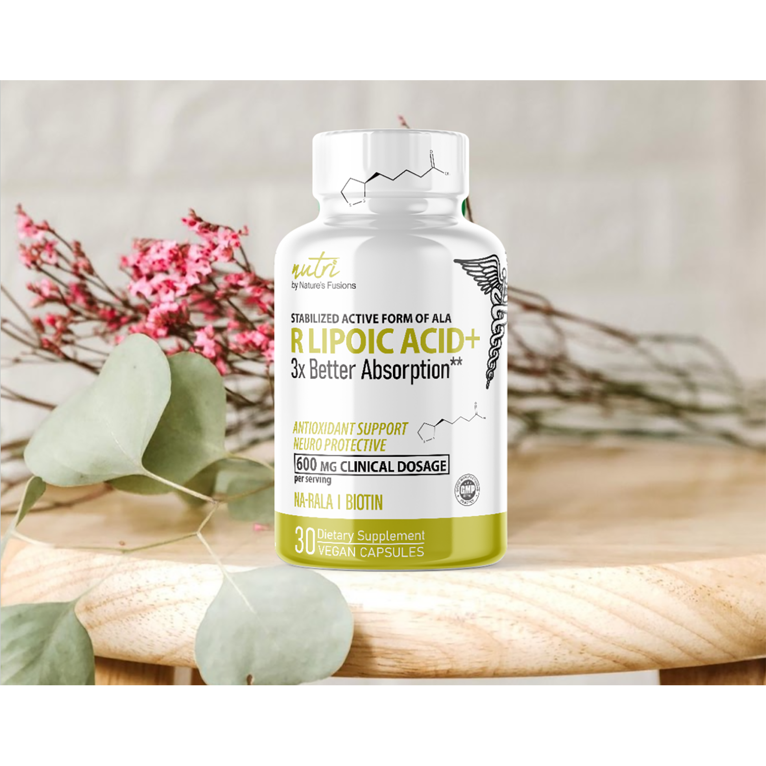 R Lipoic Acid Plus 600mg - 60 Vegan Capsules (30 Servings)  | GNC