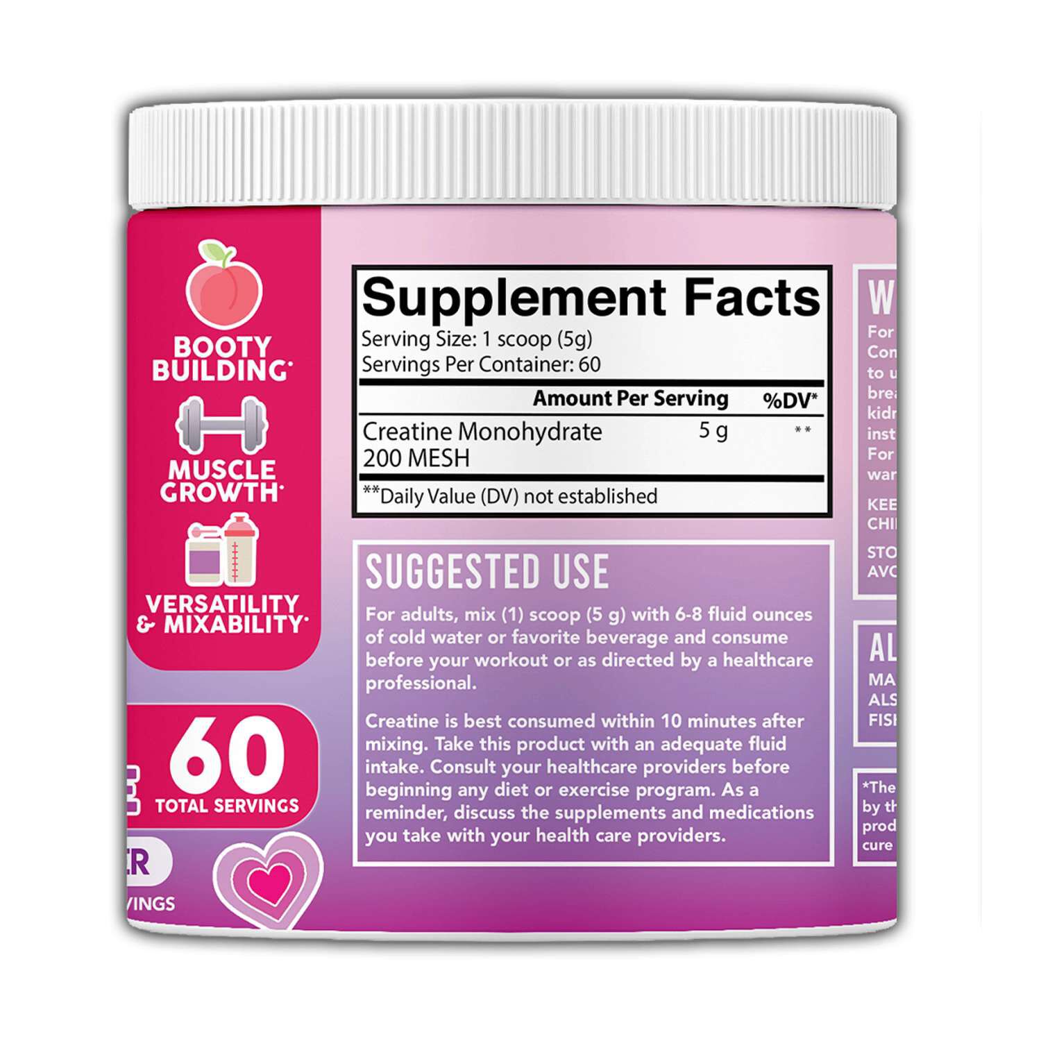 Better Booty 100% Creatine Monohydrate - Unflavored - (60 Servings)  | GNC