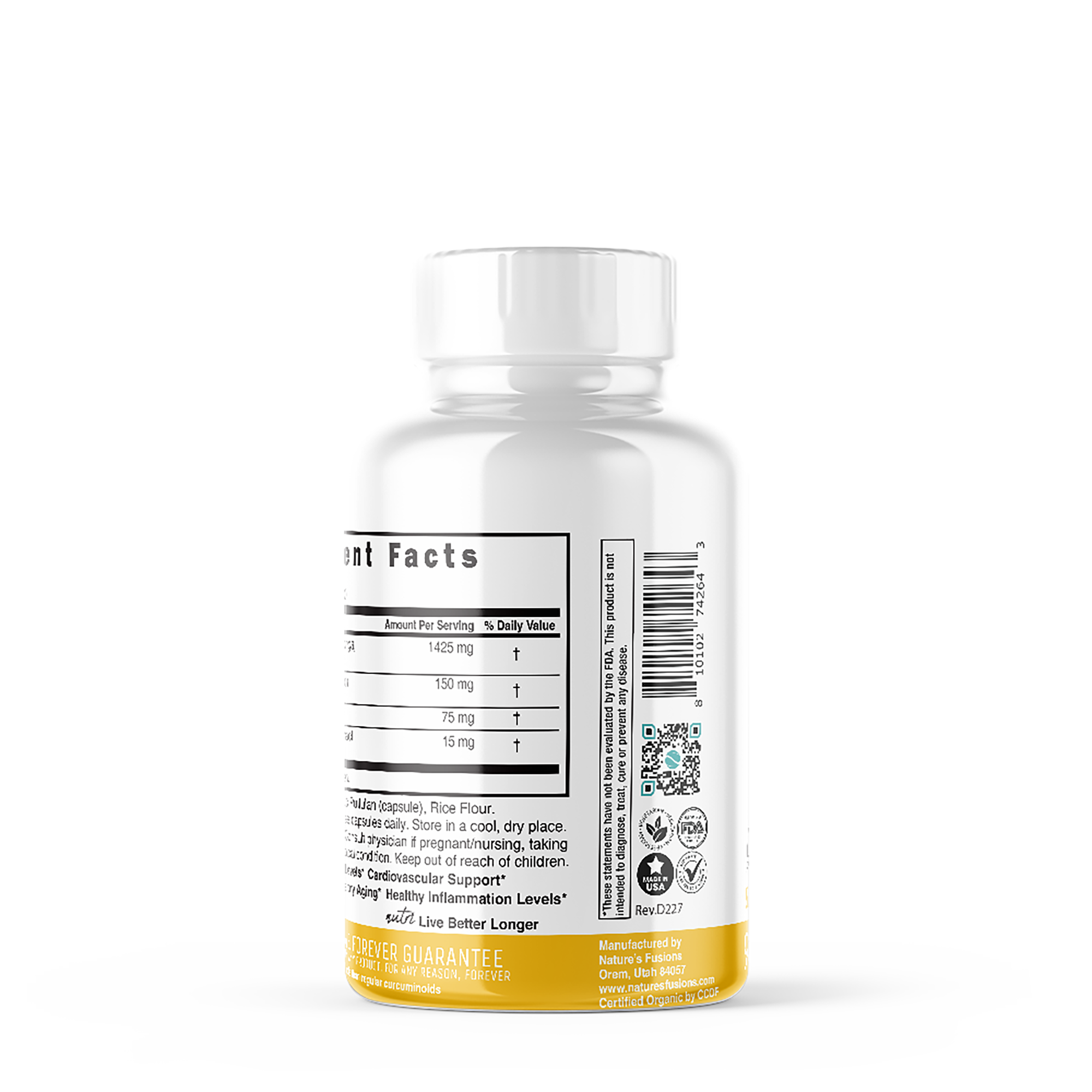 Turmeric Curcumin 1350mg - 90 Organic Capsules (30 Servings)  | GNC