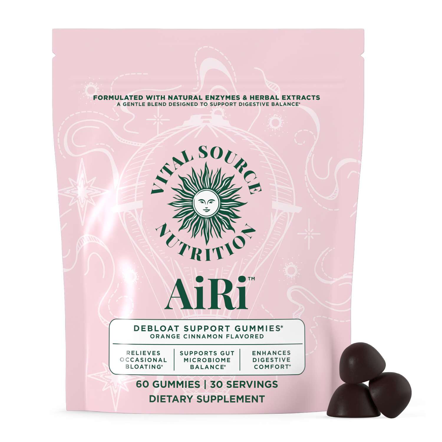 AiRi Debloat Support Gummies - 60 Gummies (30 Servings) | GNC