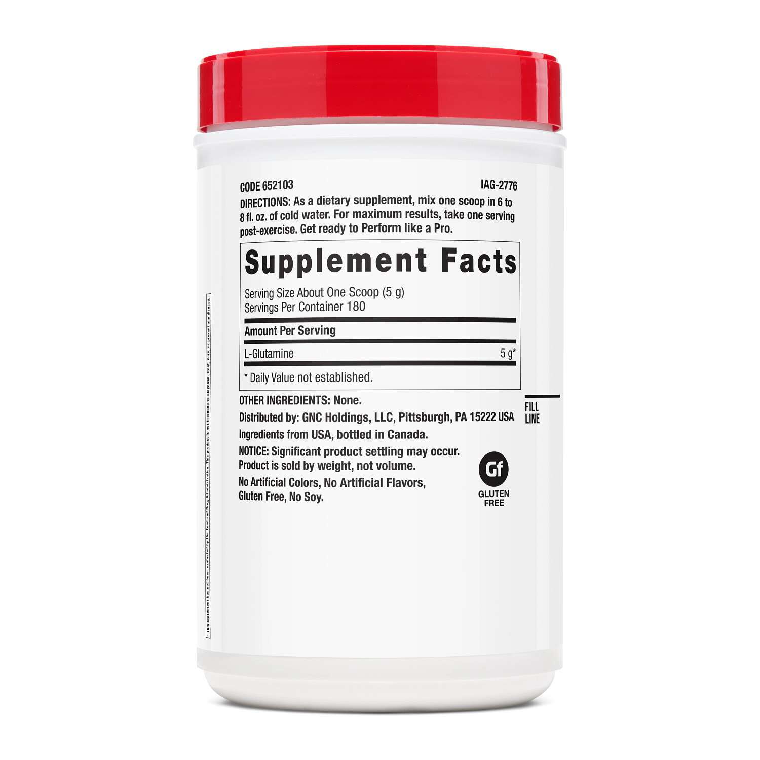 L-Glutamine 5g - Unflavored (180 Servings)  | GNC