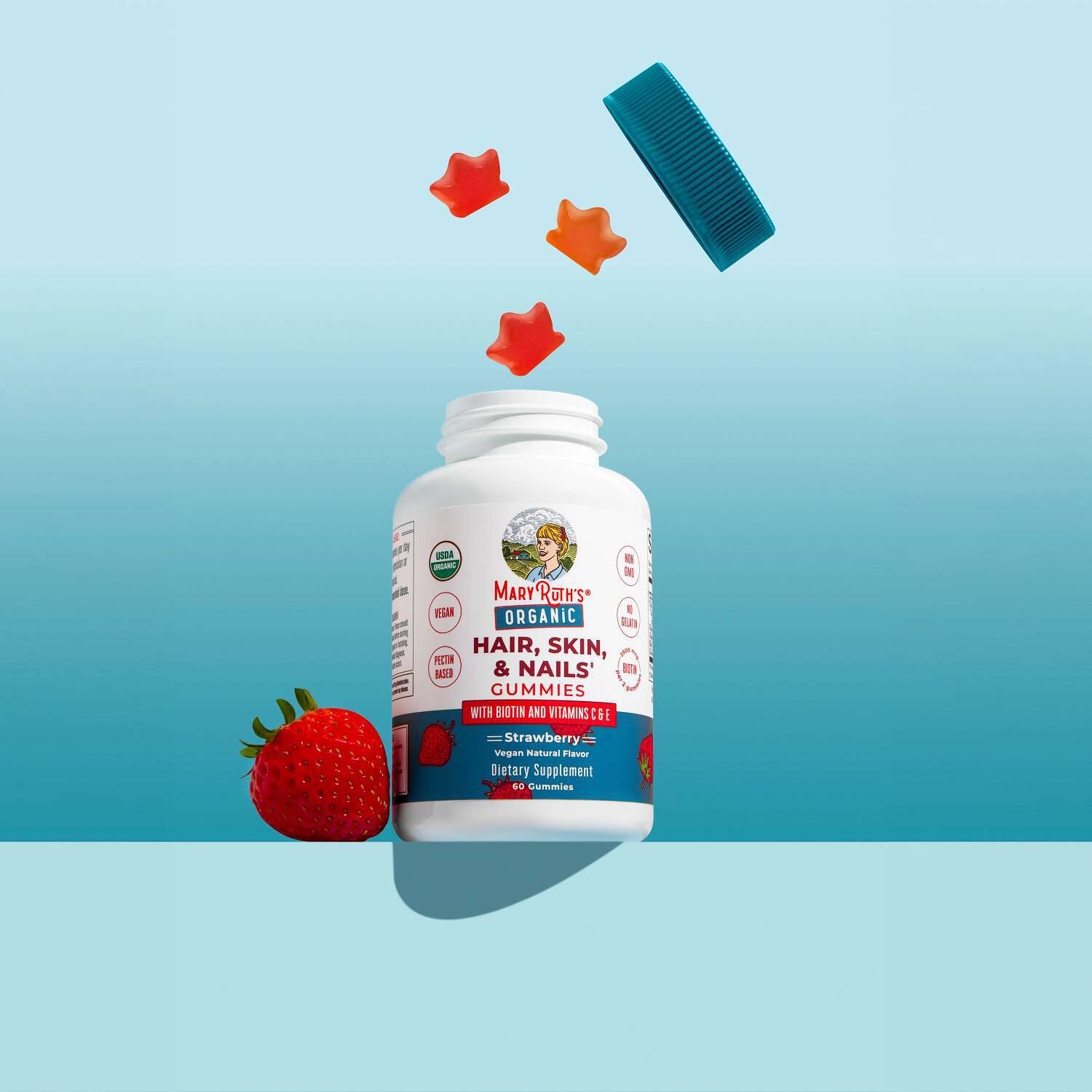 Organic Hair, Skin, & Nails Gummies - 60 Gummies (30 Servings)