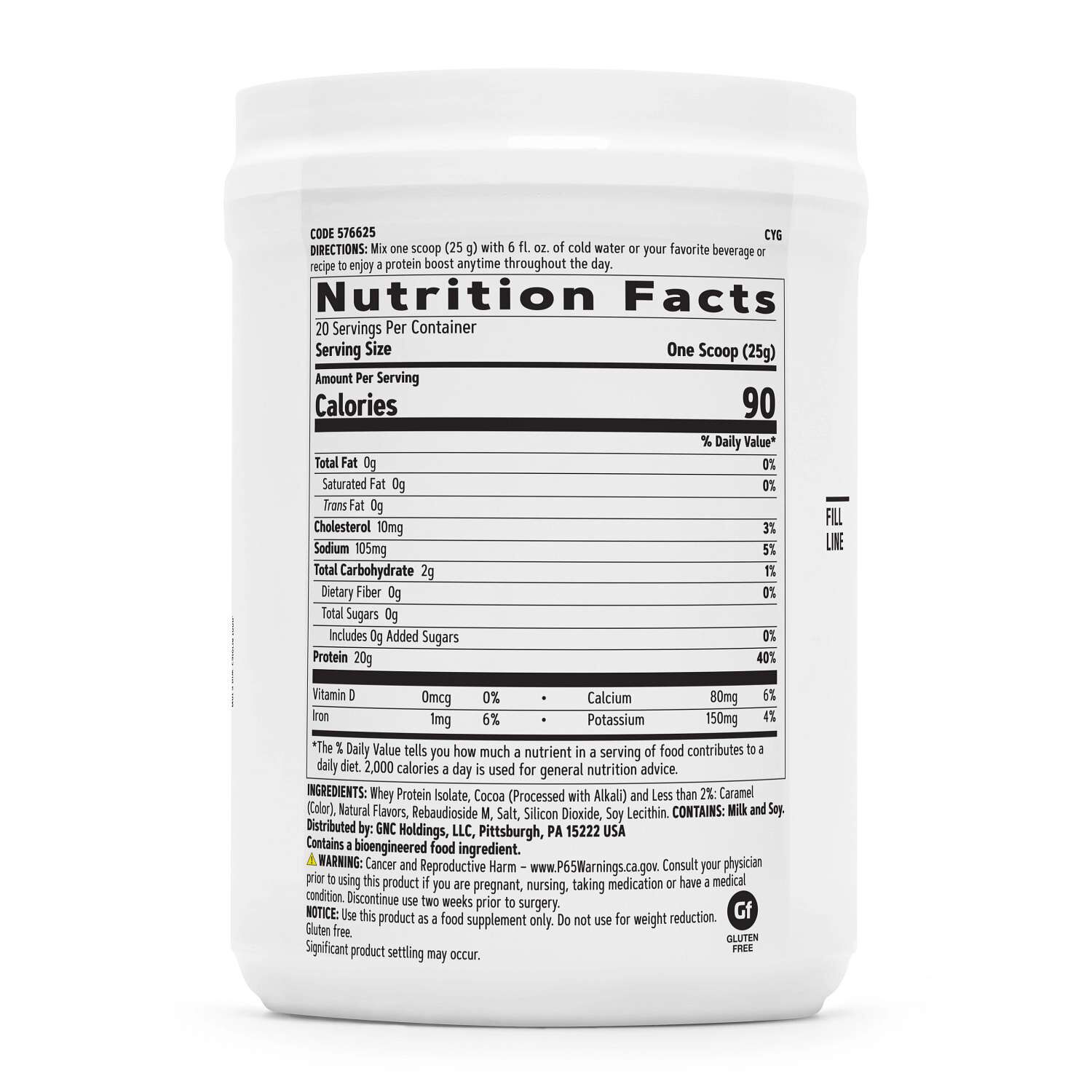 Zero Sugar Protein - Rich Chocolate (20 Servings)  | GNC