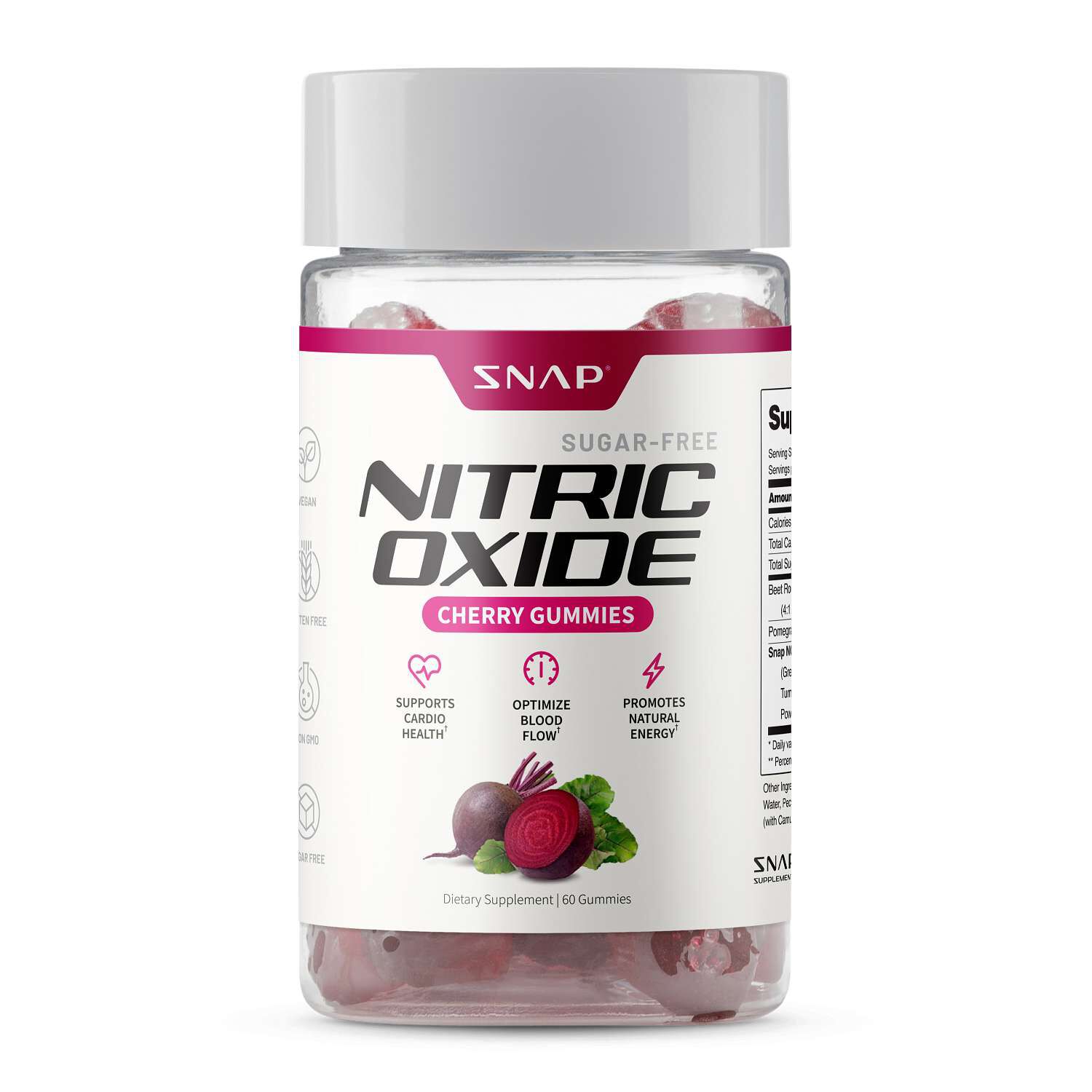 Nitric Oxide Sugar-Free Gummies - Mixed Berry - 60 Gummies (30 Servings)  | GNC