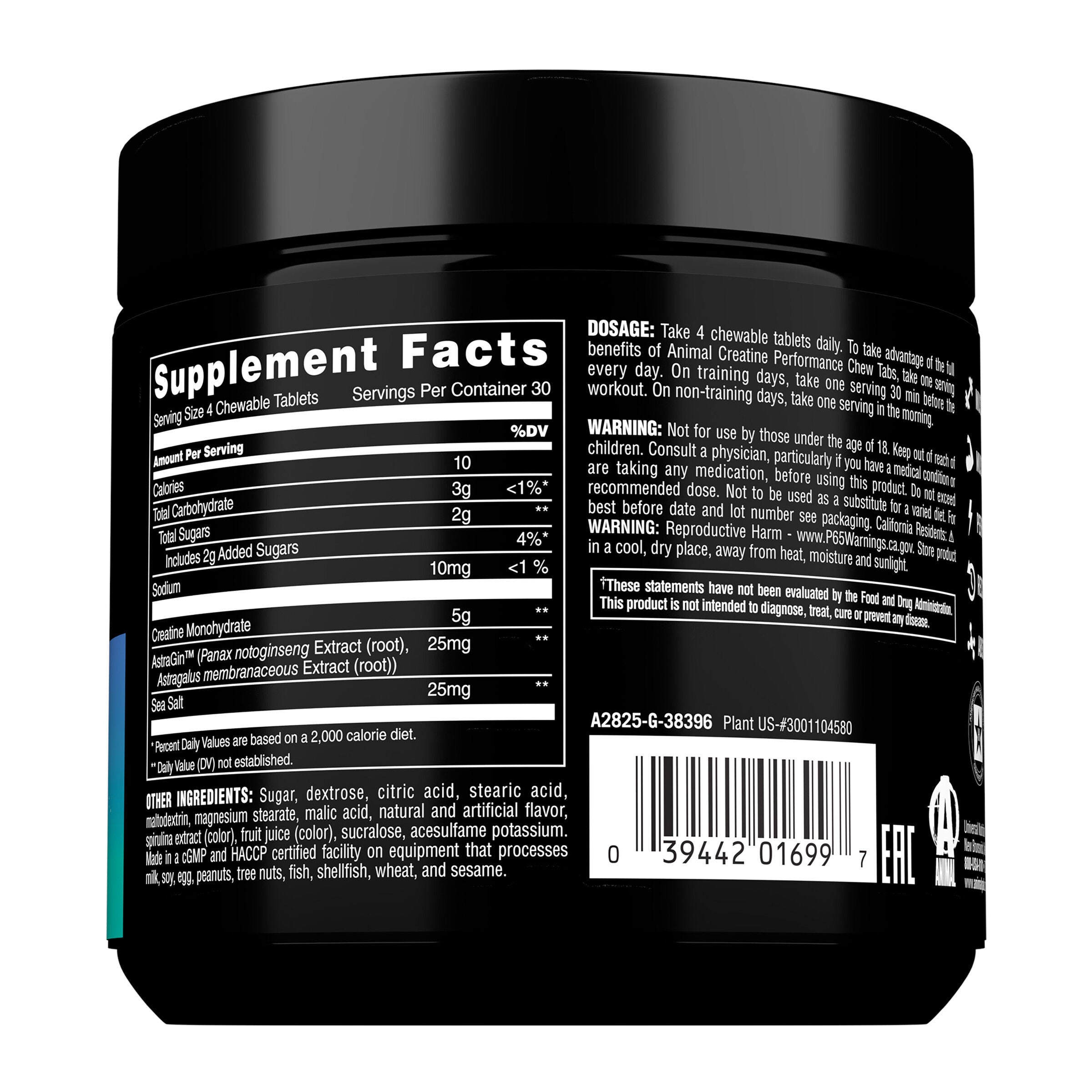 Animal Creatine Chews - Candy Crush'd - 120 Chewable Tablets (30 Servings)  | GNC