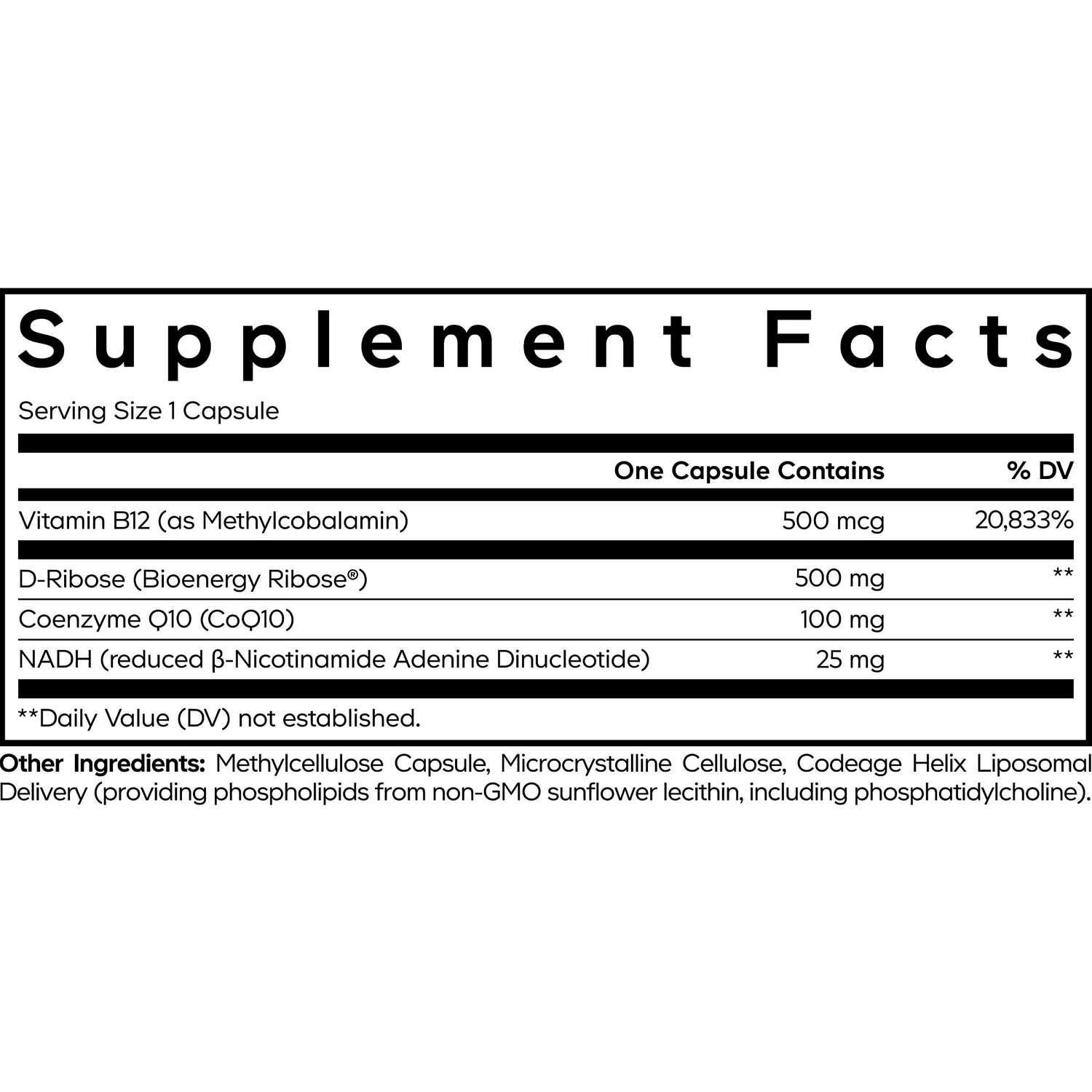 Liposomal NADH+ - 60 Capsules (60 Servings)