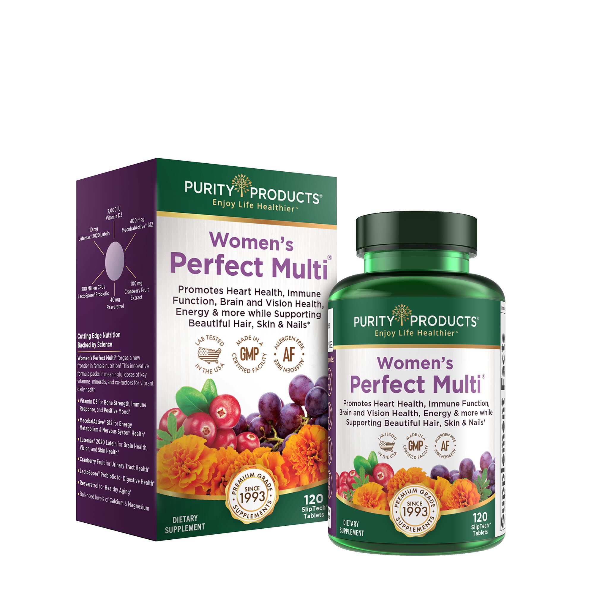 Purity Products Women's Perfect Multi Dietary Supplement Healthy - 120 Tablets (30 Servings) 30