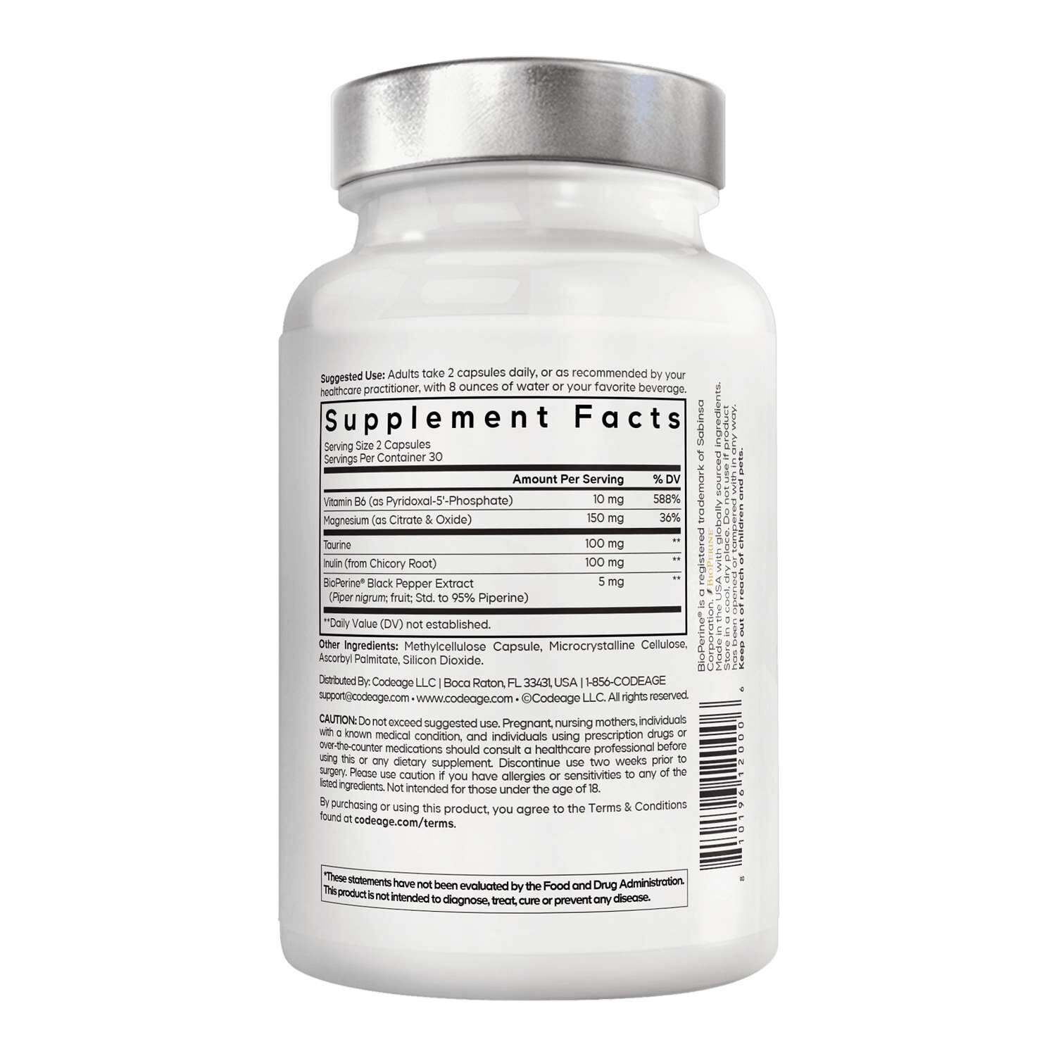 Magnesium Citrate - 60 Vegetable Capsules (30 Servings)  | GNC