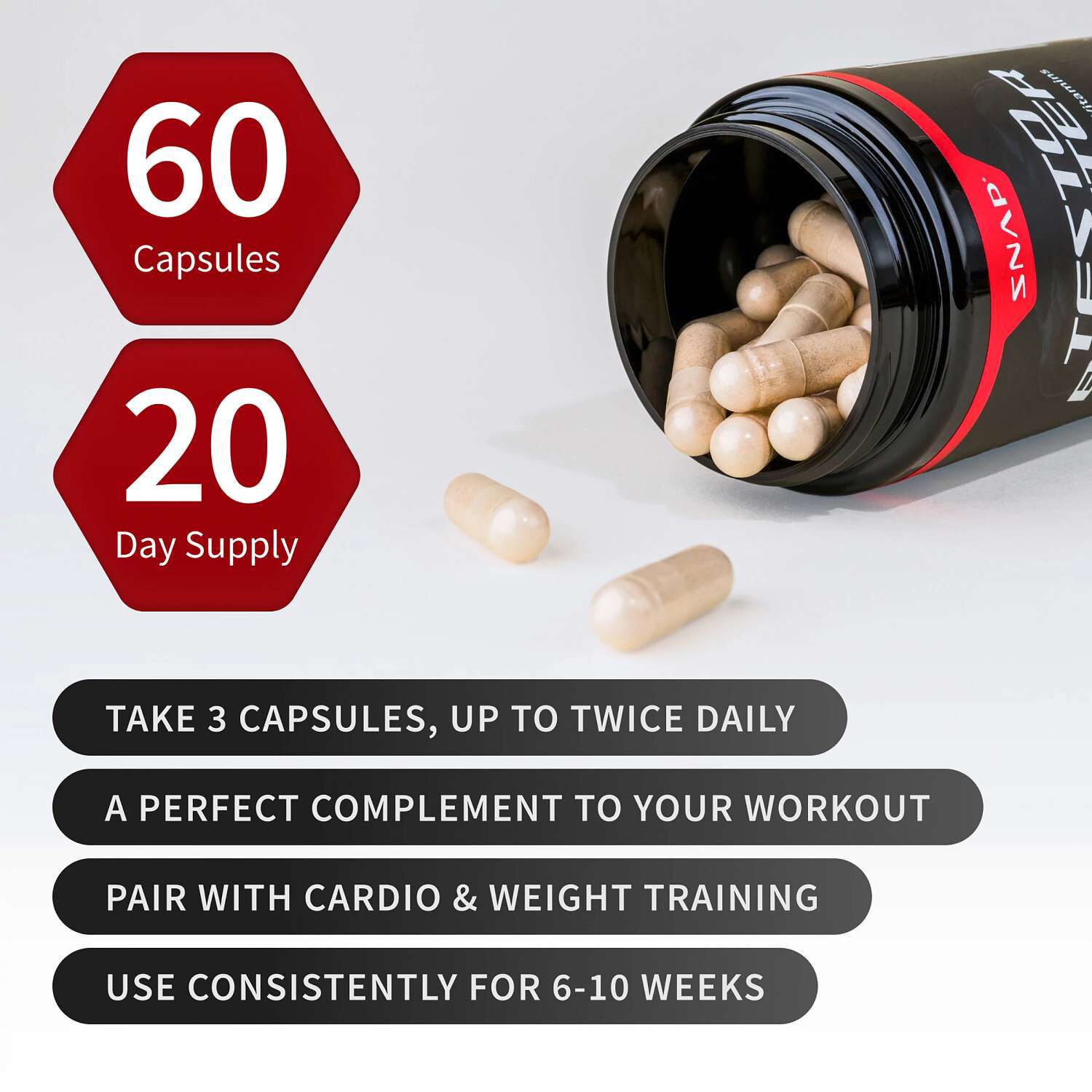 Testo Booster - 60 Capsules (20 Servings)  | GNC