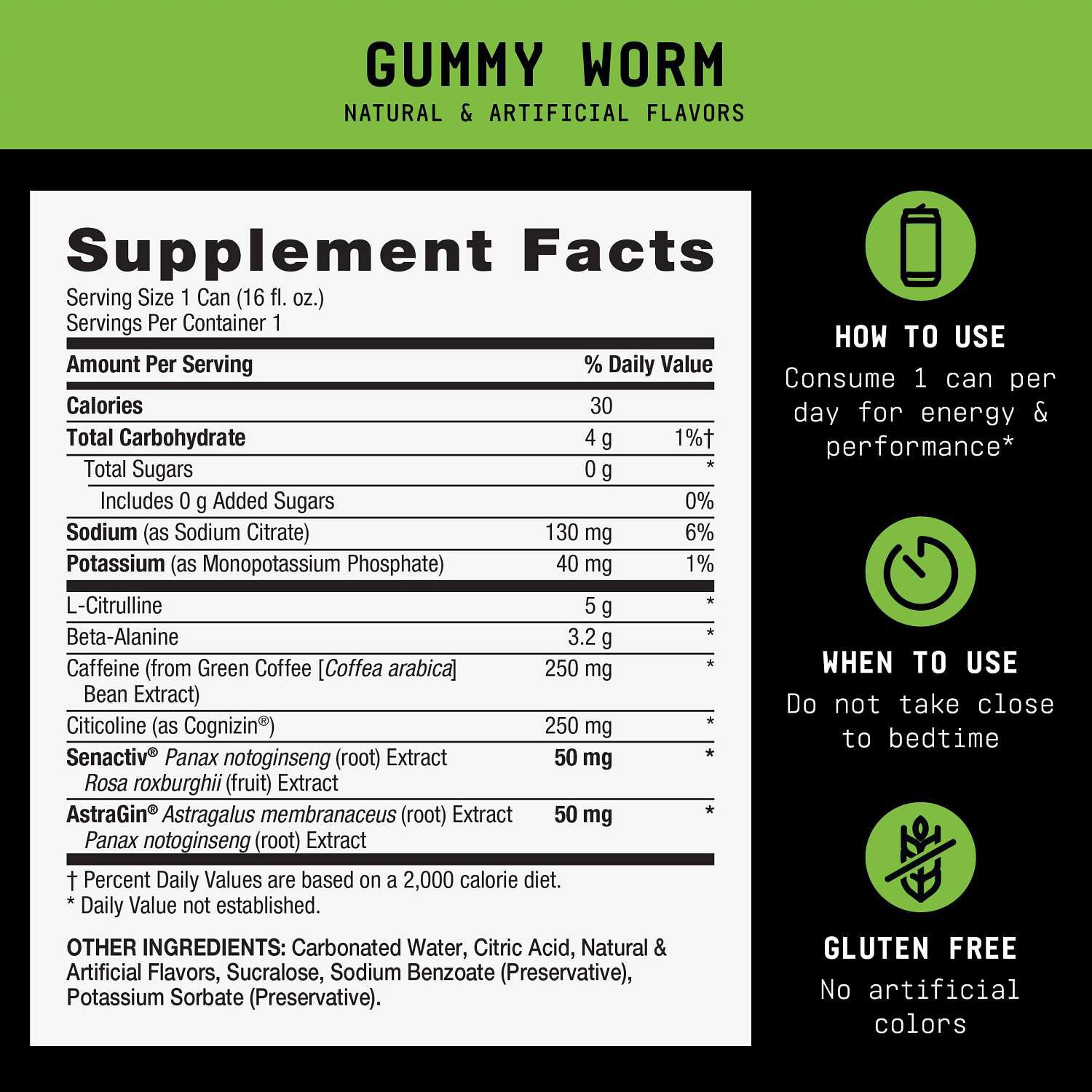 LIT&reg; V2 On-The-Go Pre-Workout - Gummy Worm - 16oz. (12 Cans) Gummy Worm | GNC