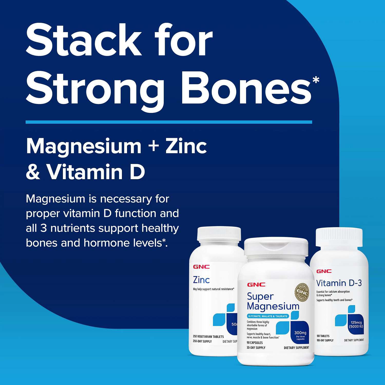 Super Magnesium 300mg - 90 Capsules (30 Servings)  | GNC