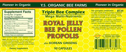 Y.S. ORGANIC BEE FARMS Royal Jelly Bee Pollen Propolis | GNC