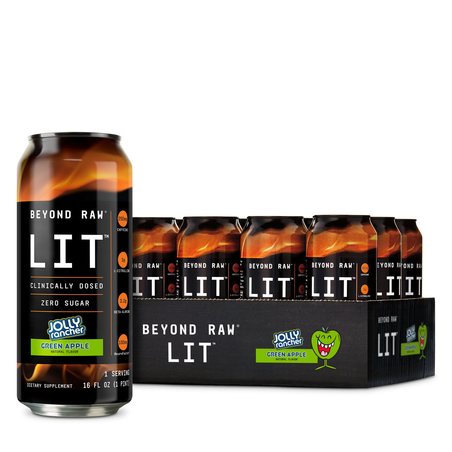 LIT&trade; On the Go - JOLLY RANCHER Green Apple - 16oz. &#40;12 Cans&#41; JOLLY RANCHER Green Apple | GNC