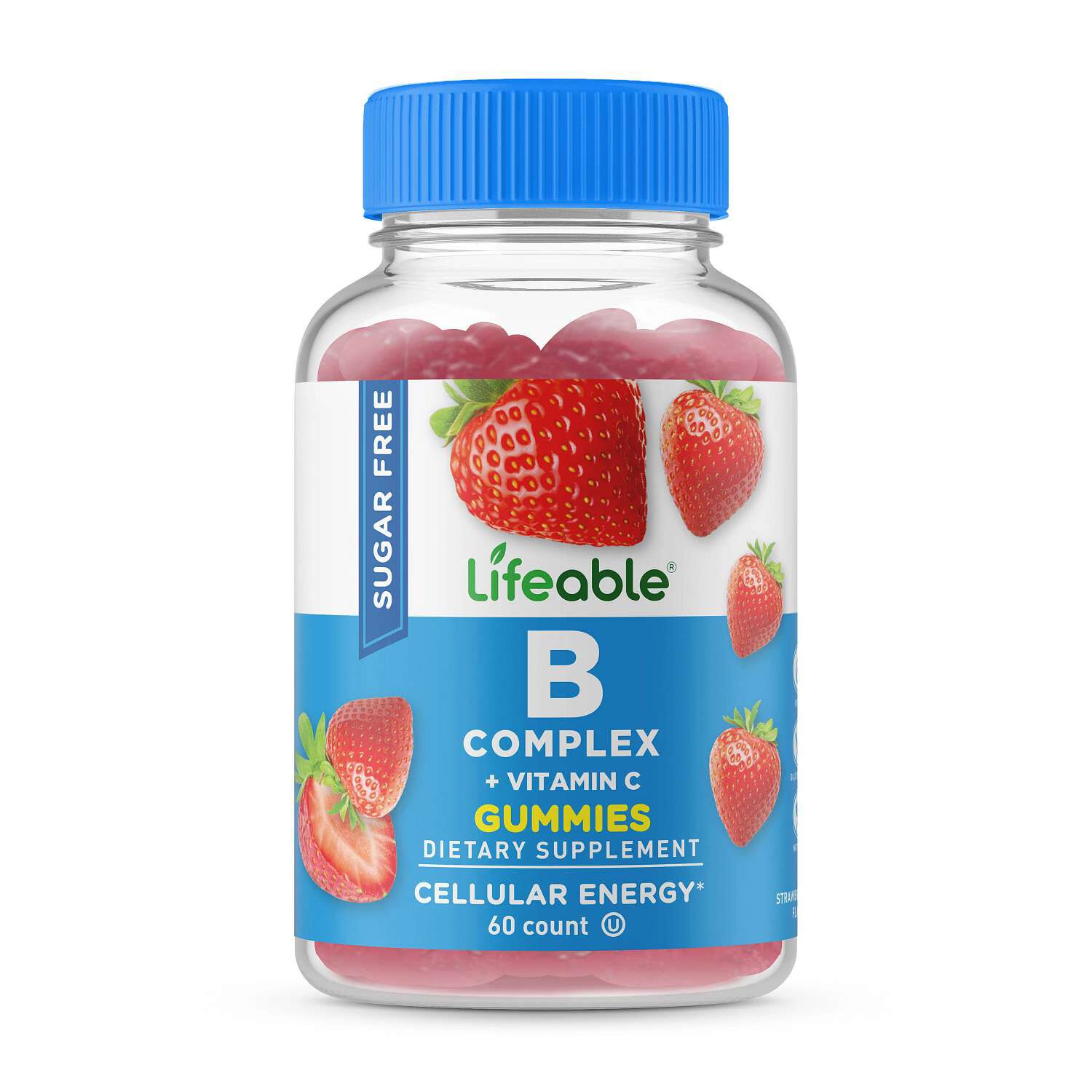 Sugar Free B Complex with Vitamin C - 60 Gummies (60 Servings)