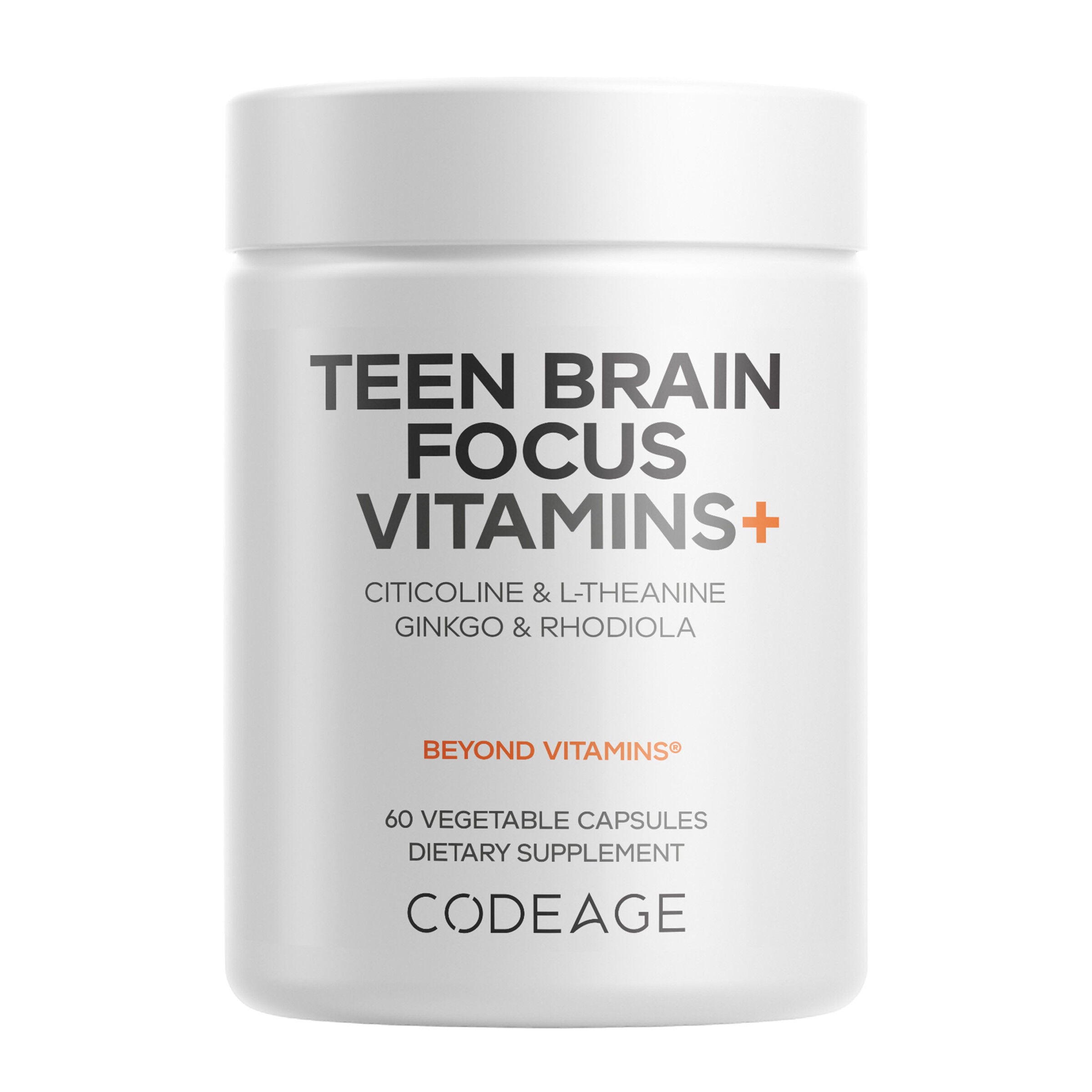Codeage Teen Brain Focus Vitamins+ Vegan - 60 Vegetable Capsules (60 Servings)