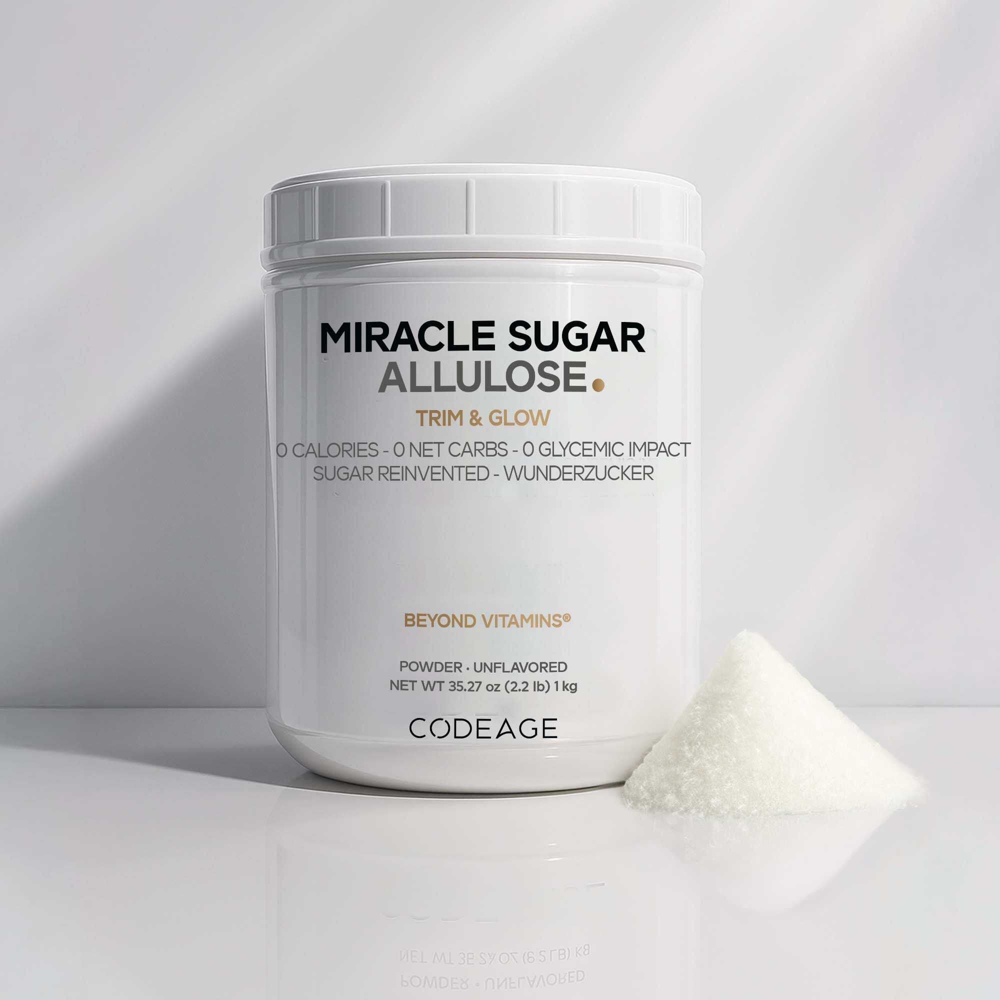 Miracle Sugar Allulose Powder - Unflavored - 35.27 oz (100 Servings)  | GNC