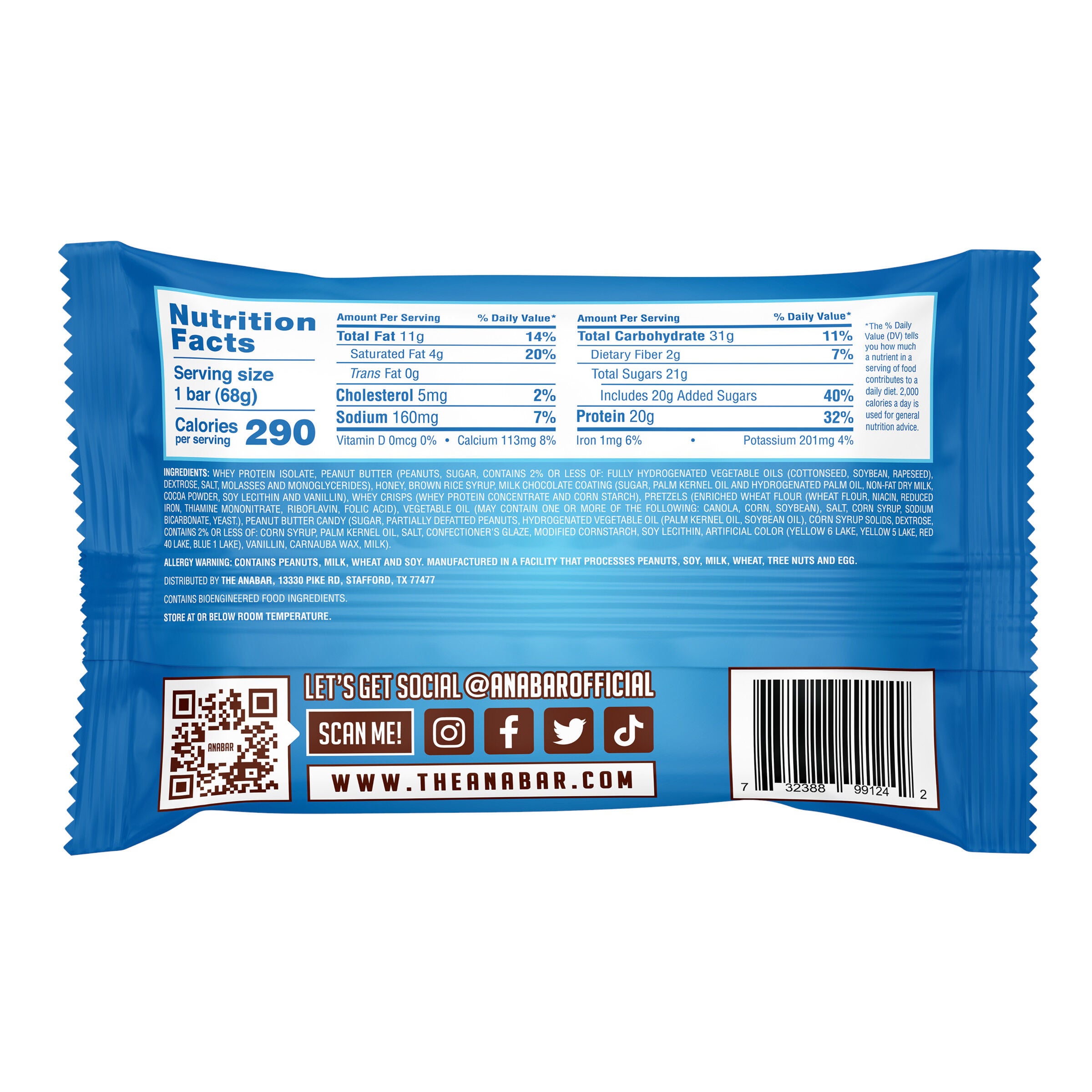 Anabar&reg; Protein Candy Bar - Monster Cookie Crunch (12 Bars)
