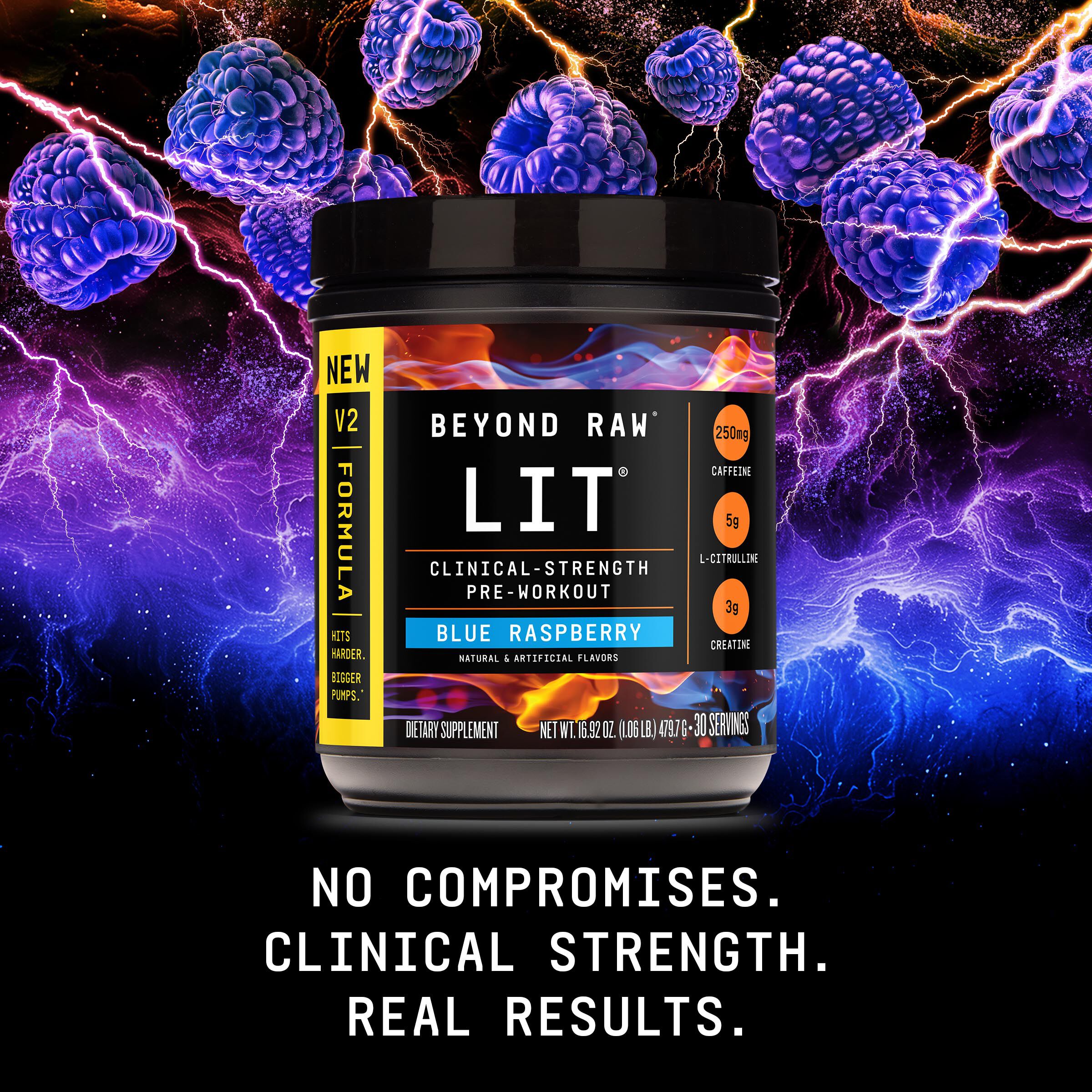 Beyond Raw® - LIT V2 Pre-Workout - Blue Raspberry (30 Servings) | GNC