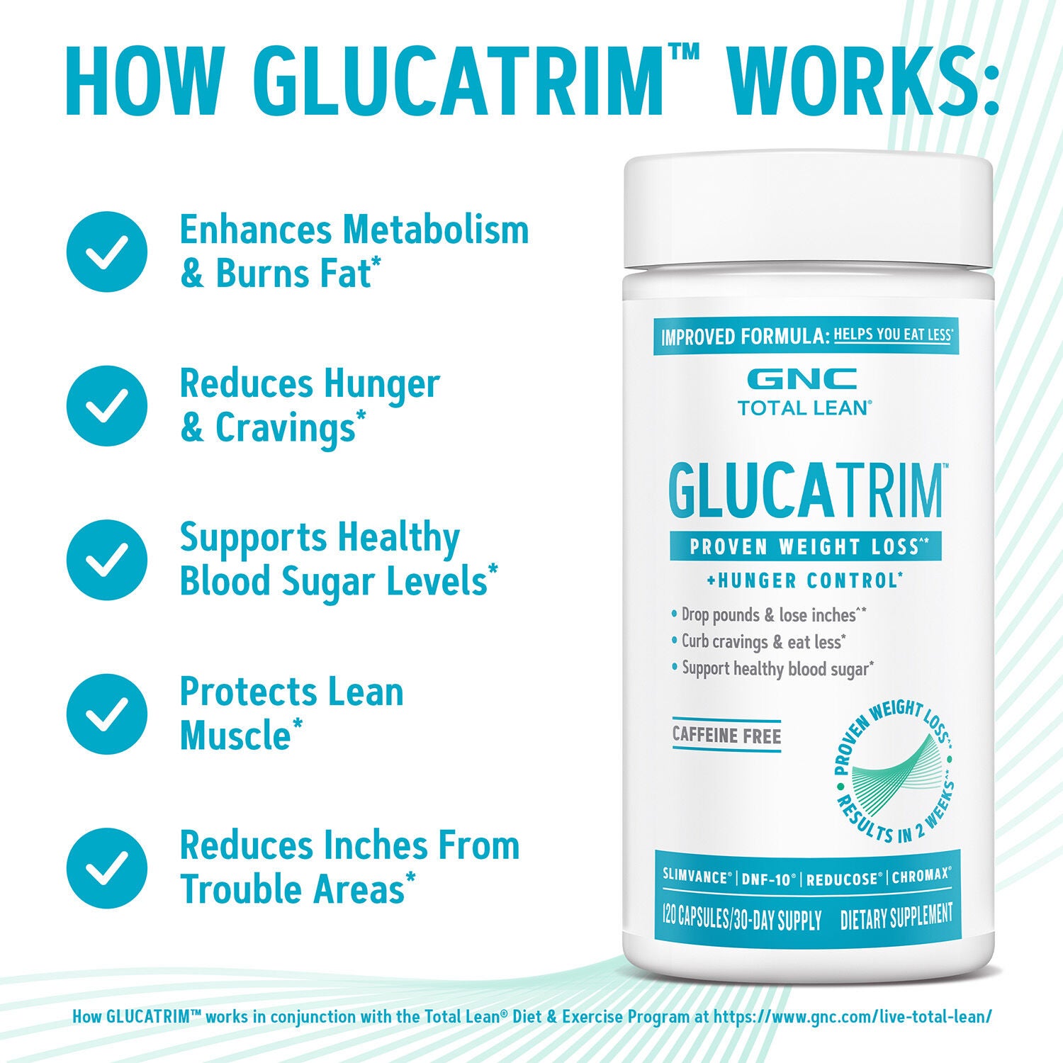 New &amp; Improved GlucaTrim&trade; - 120 Capsules (60 Servings)  | GNC