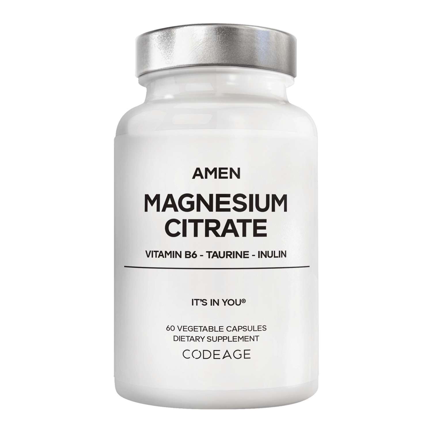 Magnesium Citrate - 60 Vegetable Capsules (30 Servings)