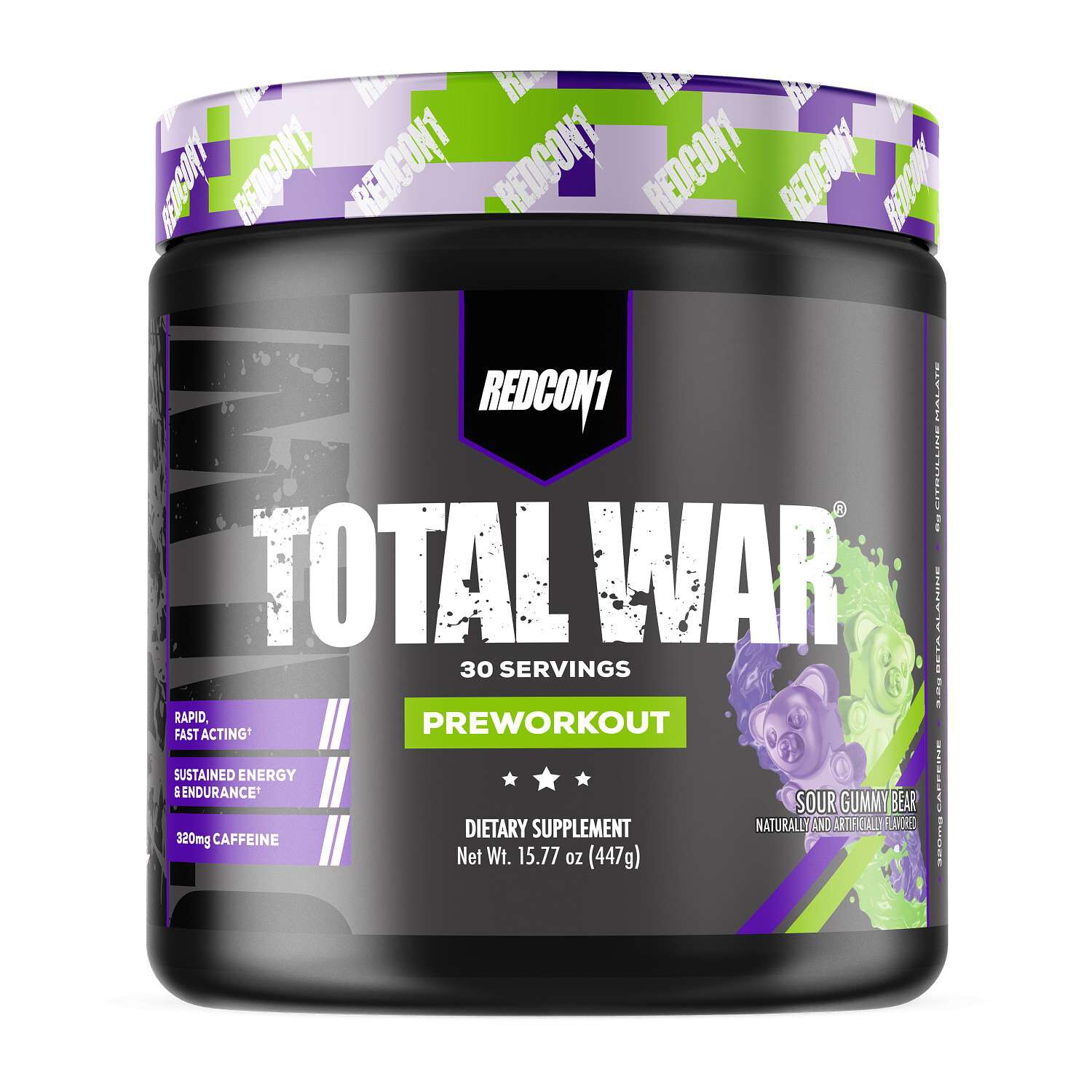 Total War&reg; Preworkout - Sour Gummy Bear&nbsp;(30 Servings) Sour Gummy Bear | GNC