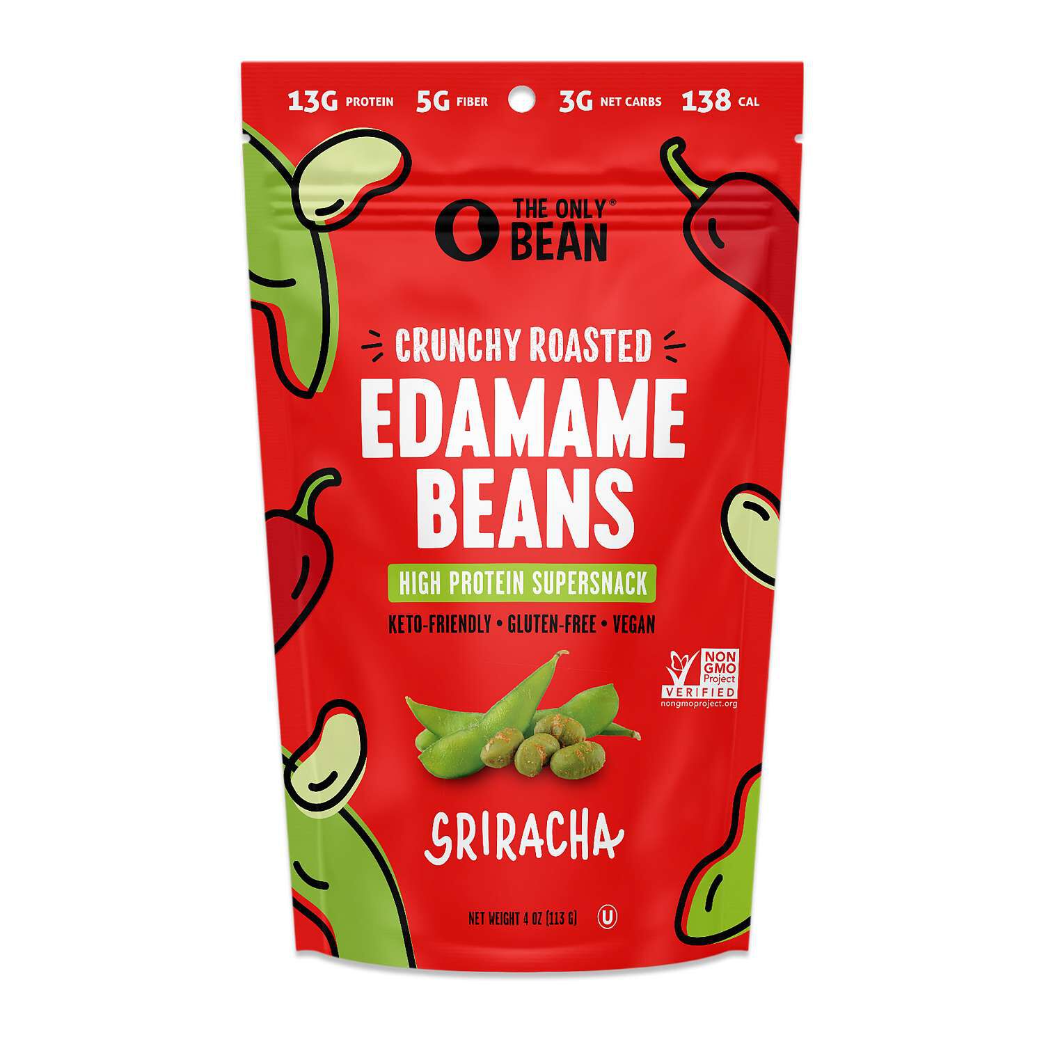 Crunchy Roasted Edamame Beans - Sriracha (3 Bags)  | GNC